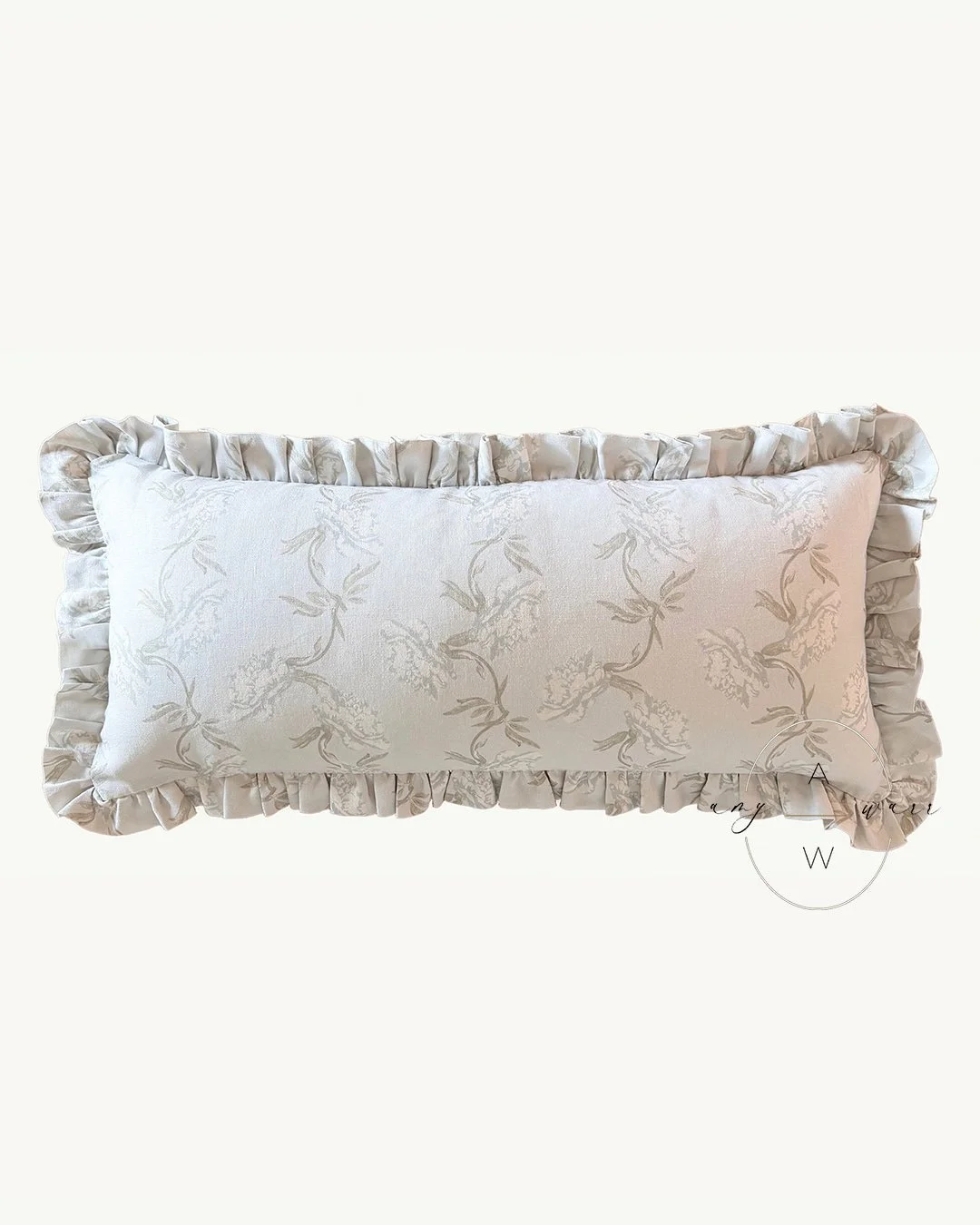 14×30 Ruffle Pillow Cover - Ready to Ship — Rosie in Sky Fabric
