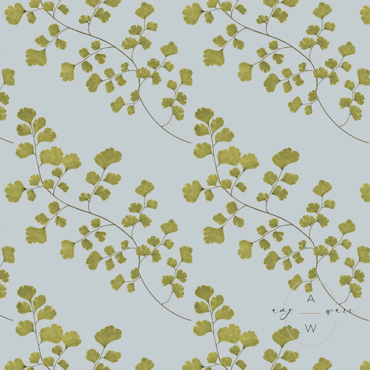 FLORENCE  — Diagonal Maidenhair Fern Wallpaper