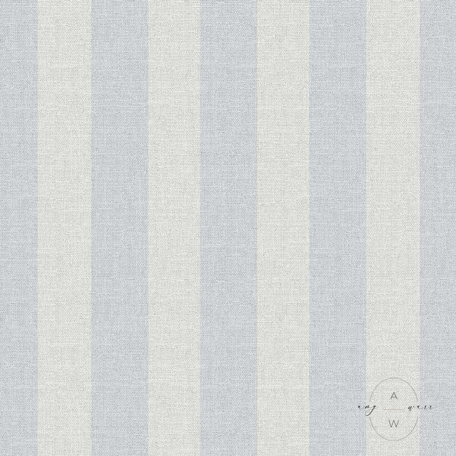 Pale blue and white striped fabric for interior designers, custom curtains, and custom upholstery