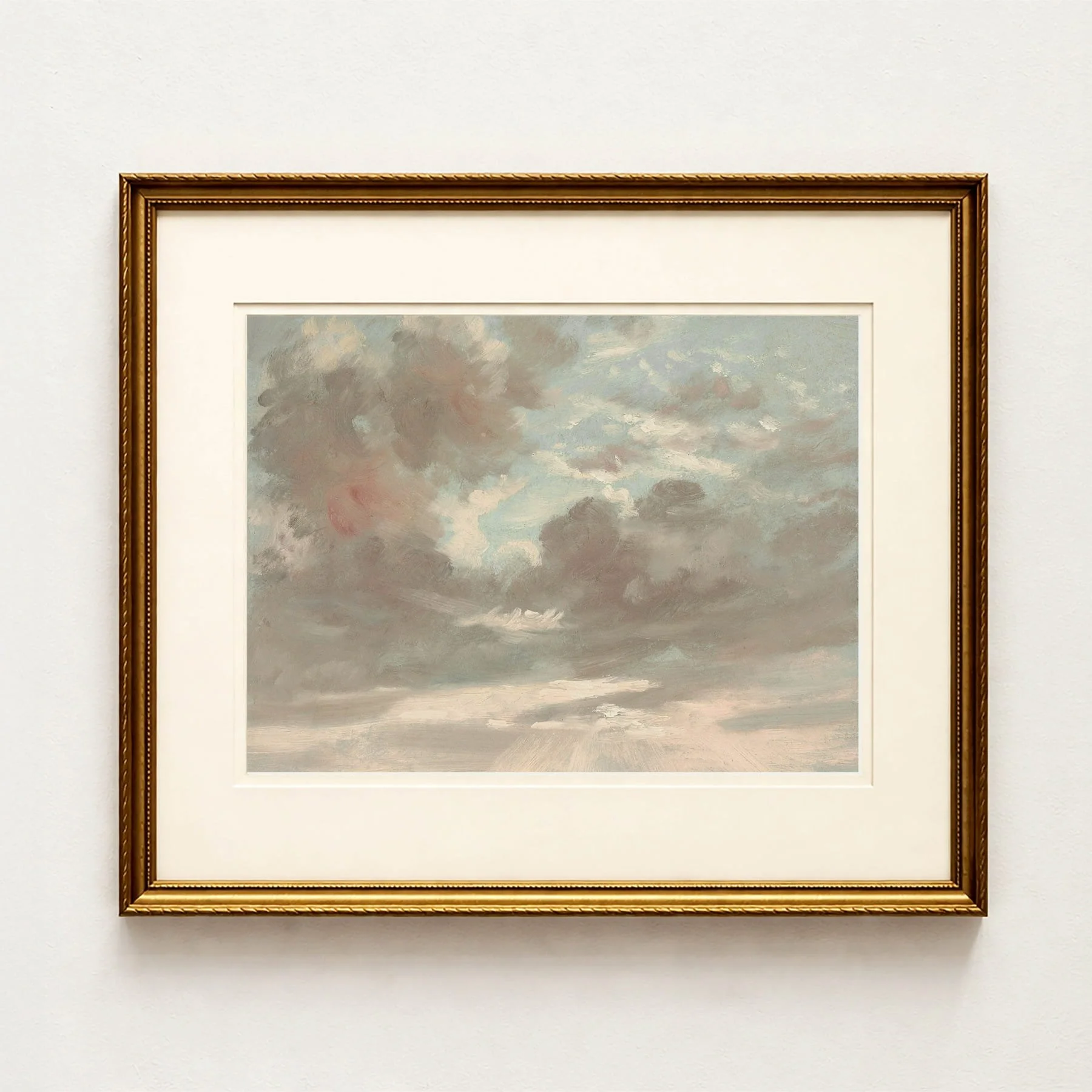 'Sunrise Sky' — Vintage Cloud Painting Art Print