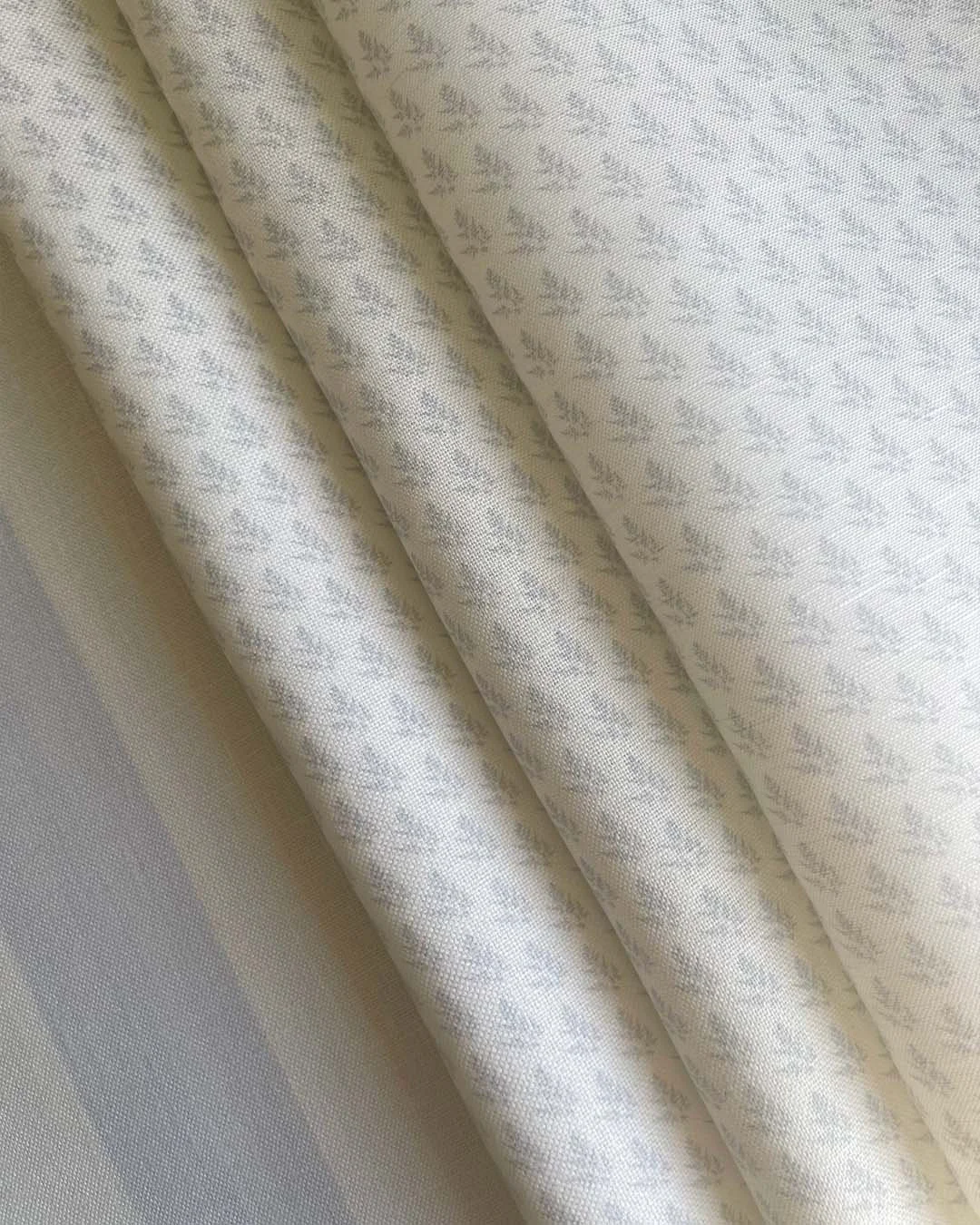 Ferns small scale block print linen fabric for interior designers and trade showrooms