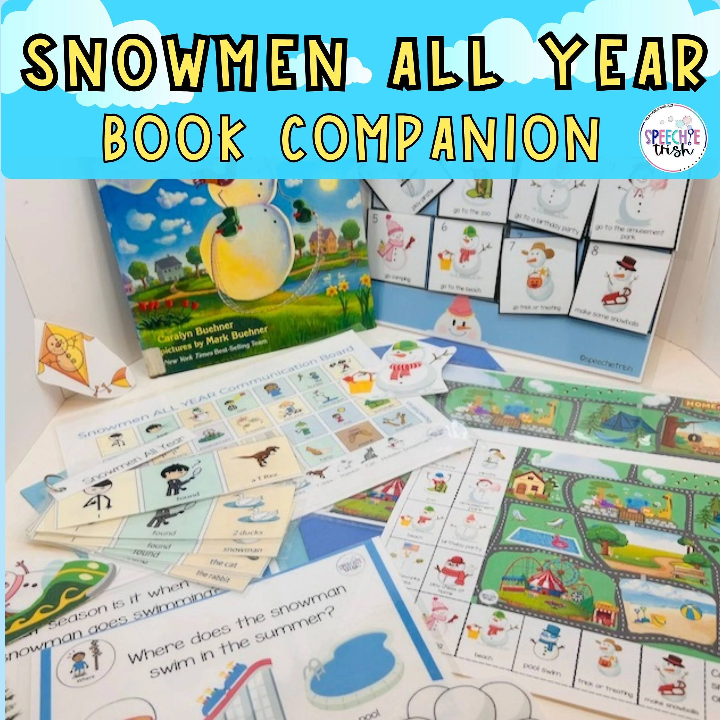 snowmen all year book companion for speech therapy