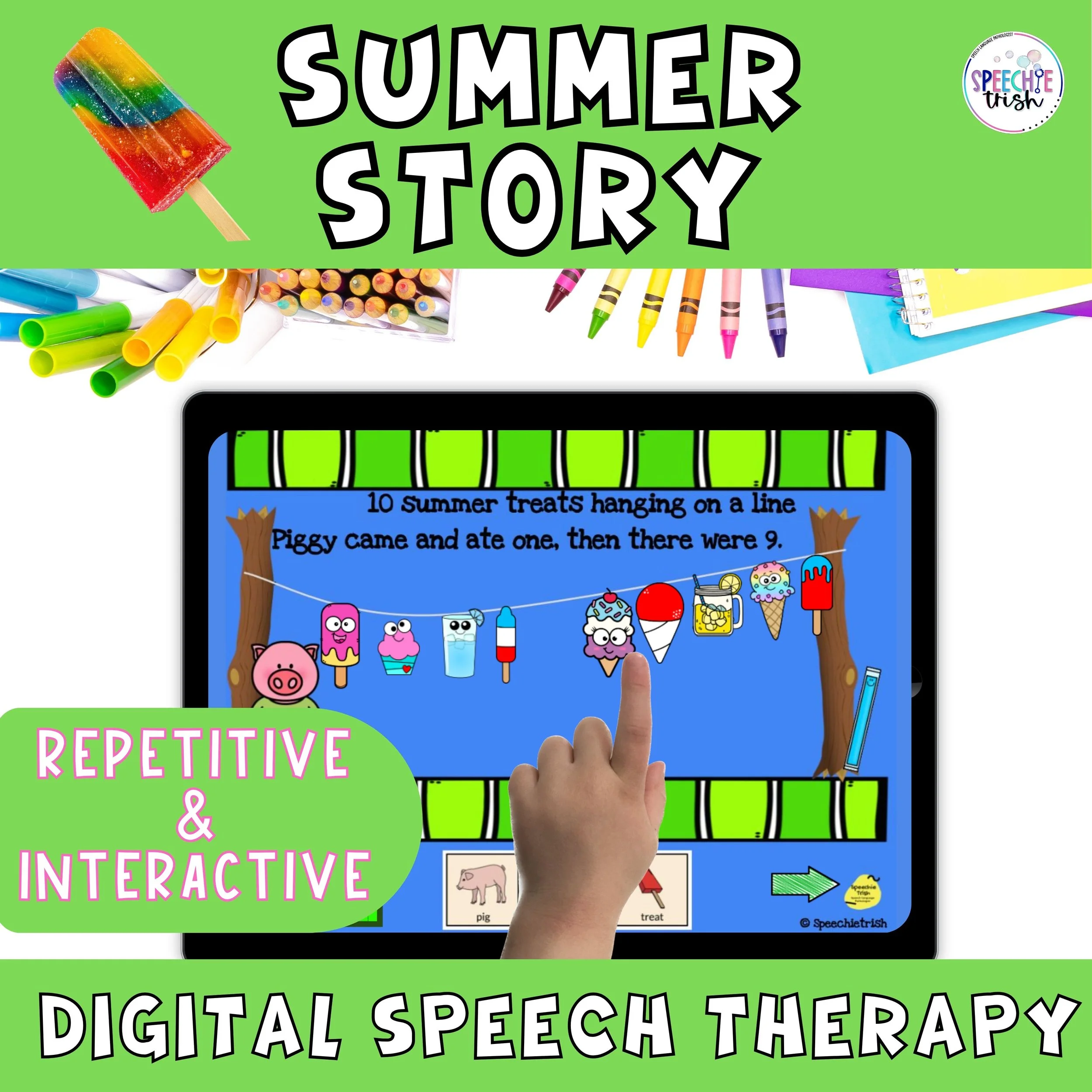 summer digital interactive story speech therapy
