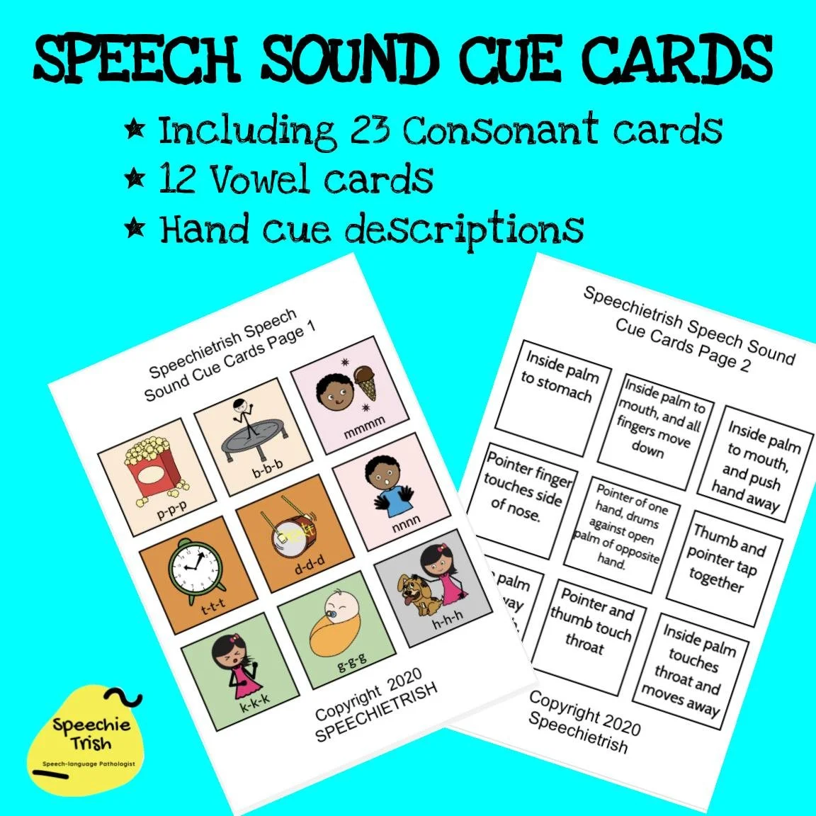 speech sound visual picture cue cards for speech therapy — SpeechieTrish