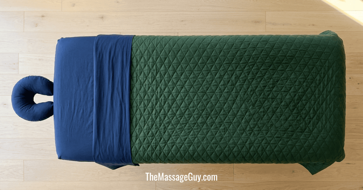 Picture of a massage table from above