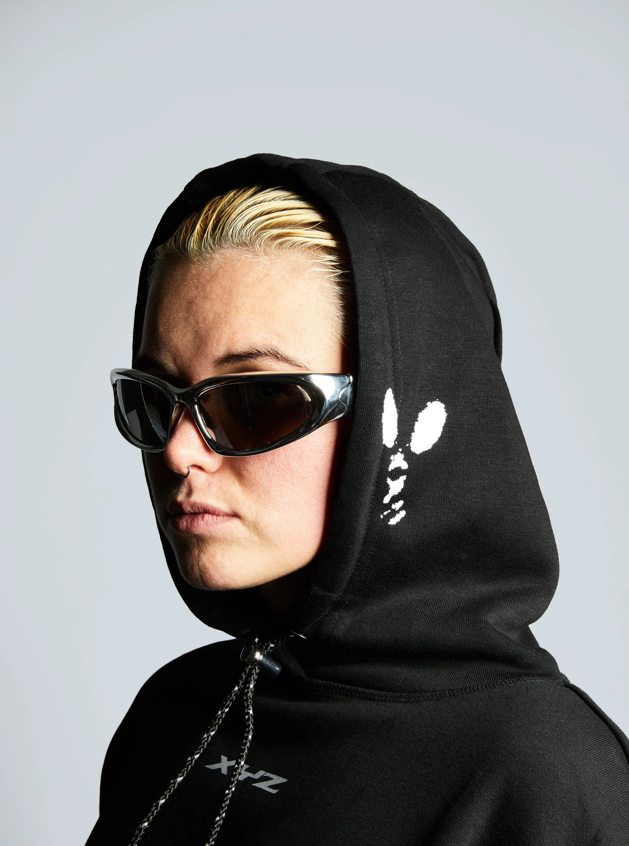 Double Print Cropped Hoodie