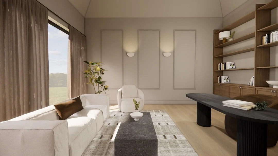 Aper&ccedil;u d&rsquo;un projet en cours. 

Am&eacute;nagement, mat&eacute;riaux, ambiance et texture tout est pens&eacute; pour cr&eacute;er une harmonie compl&egrave;te et durable. Un espace qui ne suit pas les tendances, mais qui les d&eacute;pass