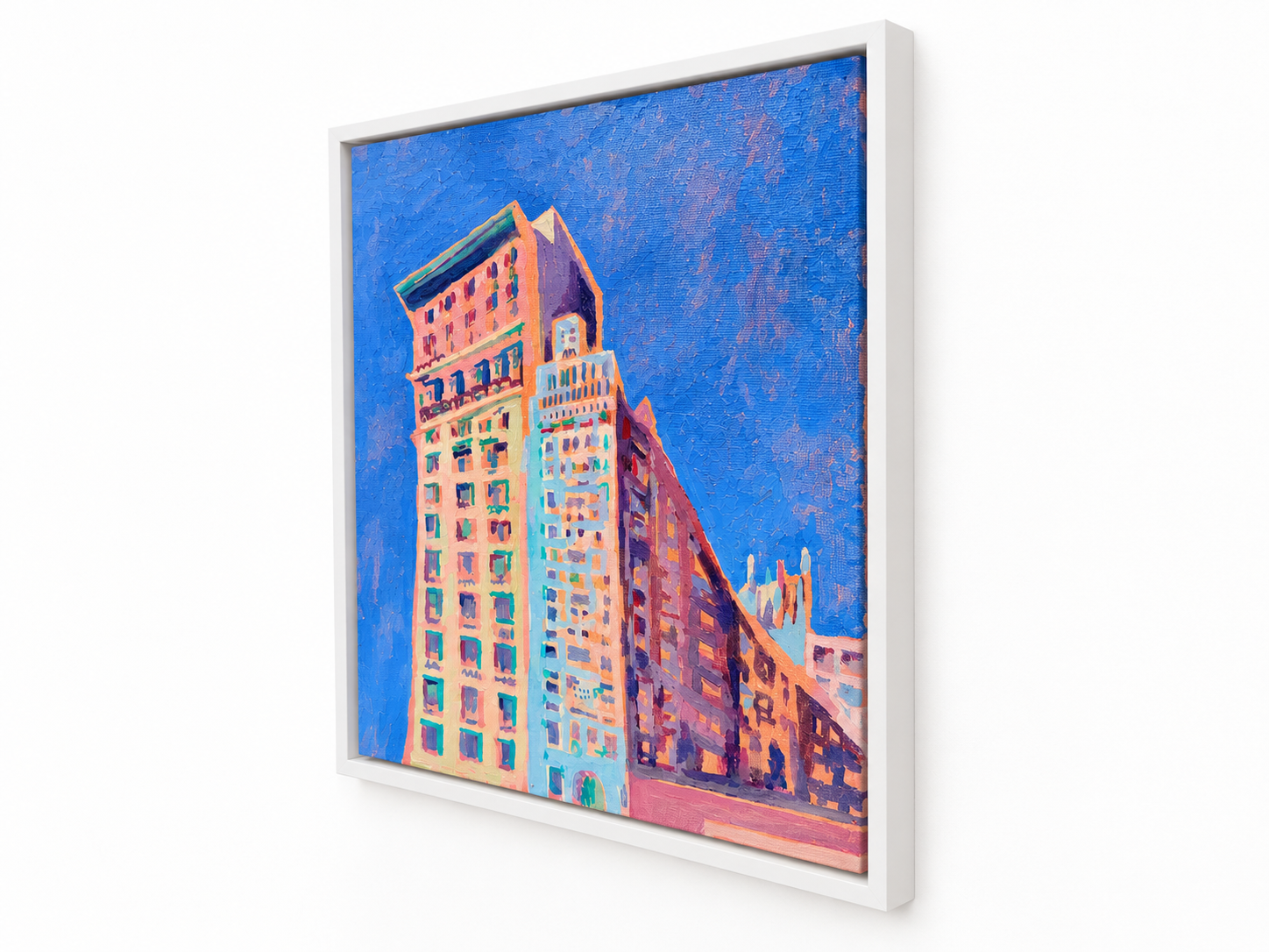 Framed Impressionist Cityscape in Blue.png