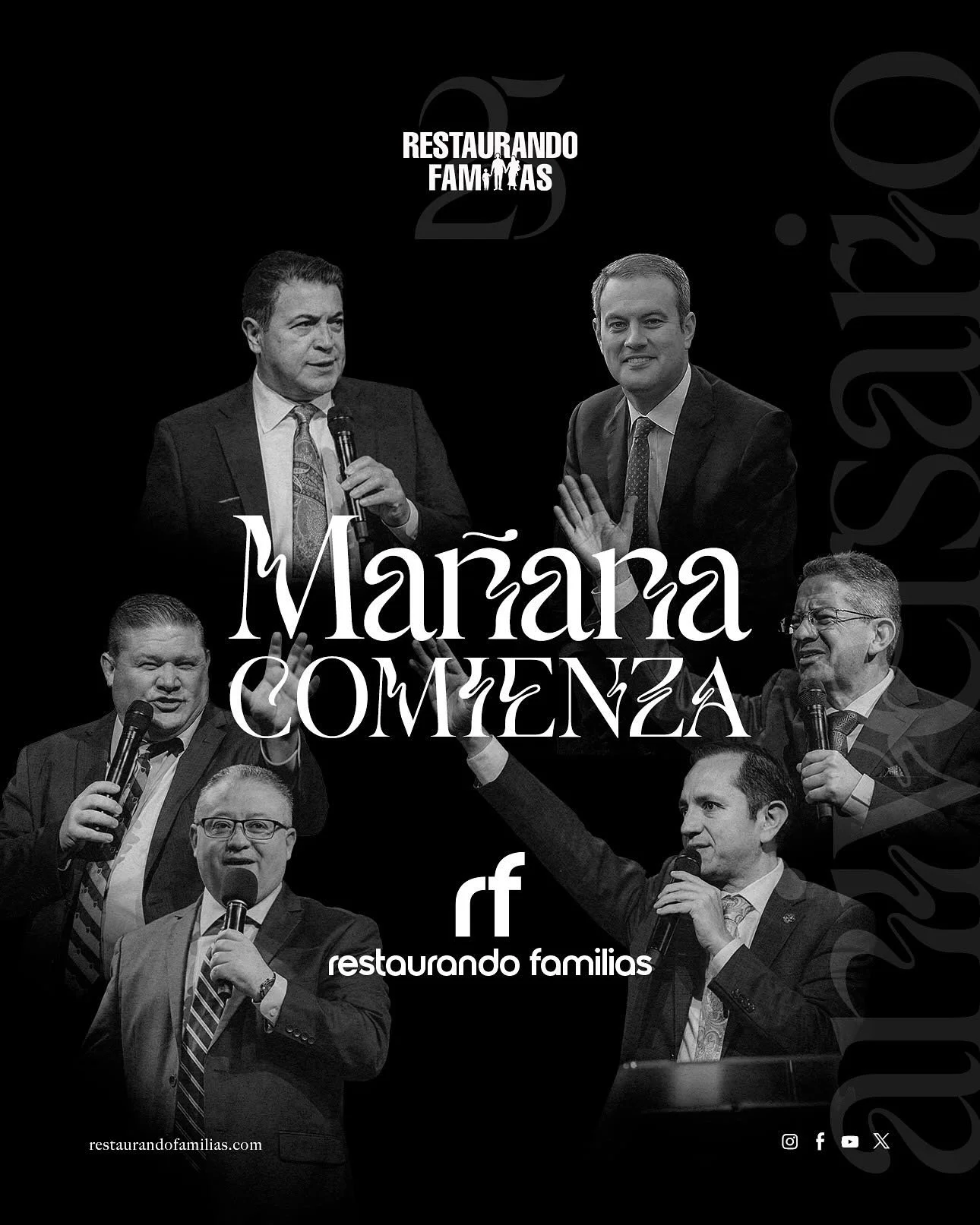 Ma&ntilde;ana damos inicio al Congreso Restaurando Familias en Inspire Church en Houston, Texas. 
Comenzamos esta celebraci&oacute;n de 25 a&ntilde;os con dos poderosas ense&ntilde;anzas: 

Pastor Andres Hurtado 
Pastor Elias Limones 

Tendremos la g