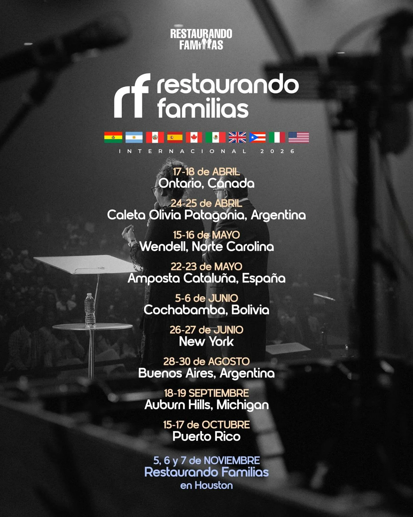 📣 &iexcl;Calendario Oficial del Congreso Restaurando Familias a nivel Mundial!

Este es el calendario oficial del Congreso Restaurando Familias a nivel mundial. 

Te invitamos a compartir esta informaci&oacute;n y a ser parte de lo que Dios est&aacu