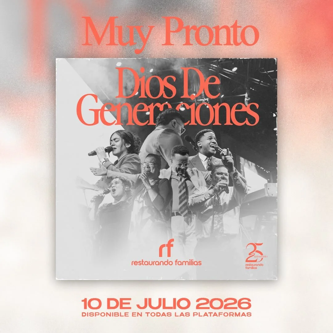 Este Viernes 10 de Julio saldr&aacute; la canci&oacute;n &ldquo;Dios de Generaciones&rdquo; de la grabaci&oacute;n en vivo de los 25 a&ntilde;os de Aniversario, con Maribel Mendizabal, Alett Frias, Luis Pacheco y todo el grupo musical de rf. 

Estar&