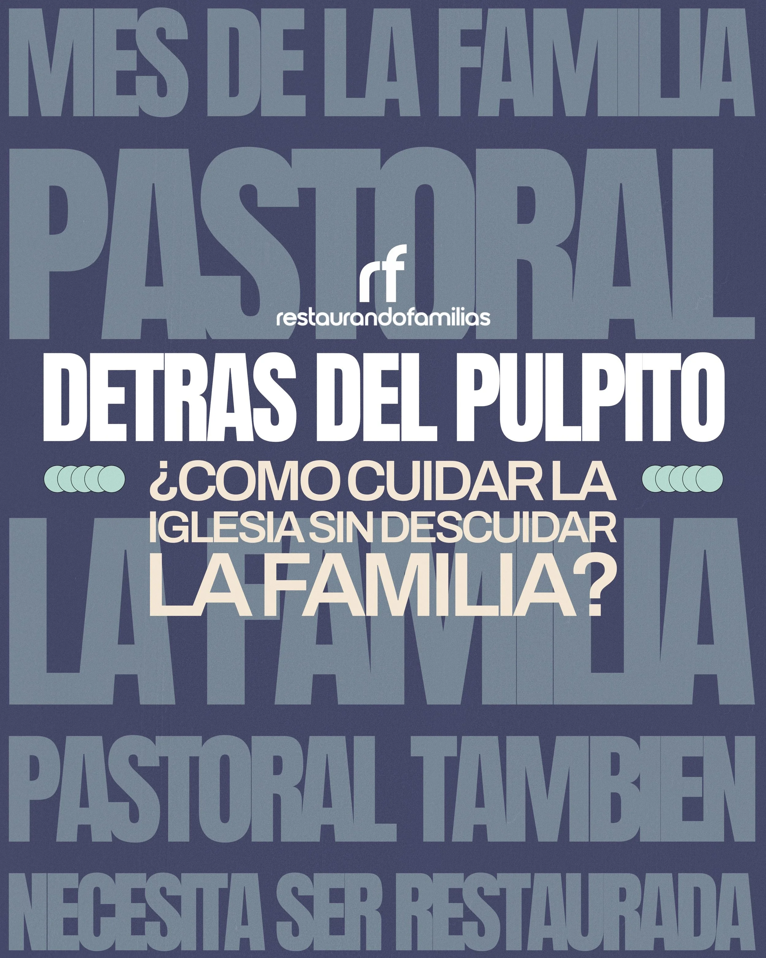 &iexcl;COMENZAMOS NUESTRA SERIE &ldquo;DETR&Aacute;S DEL P&Uacute;LPITO&rdquo;!

Una programaci&oacute;n especial de Restaurando Familias, dedicada a hablar de una realidad que muchas veces no se ve: la familia pastoral tambi&eacute;n necesita ser cu