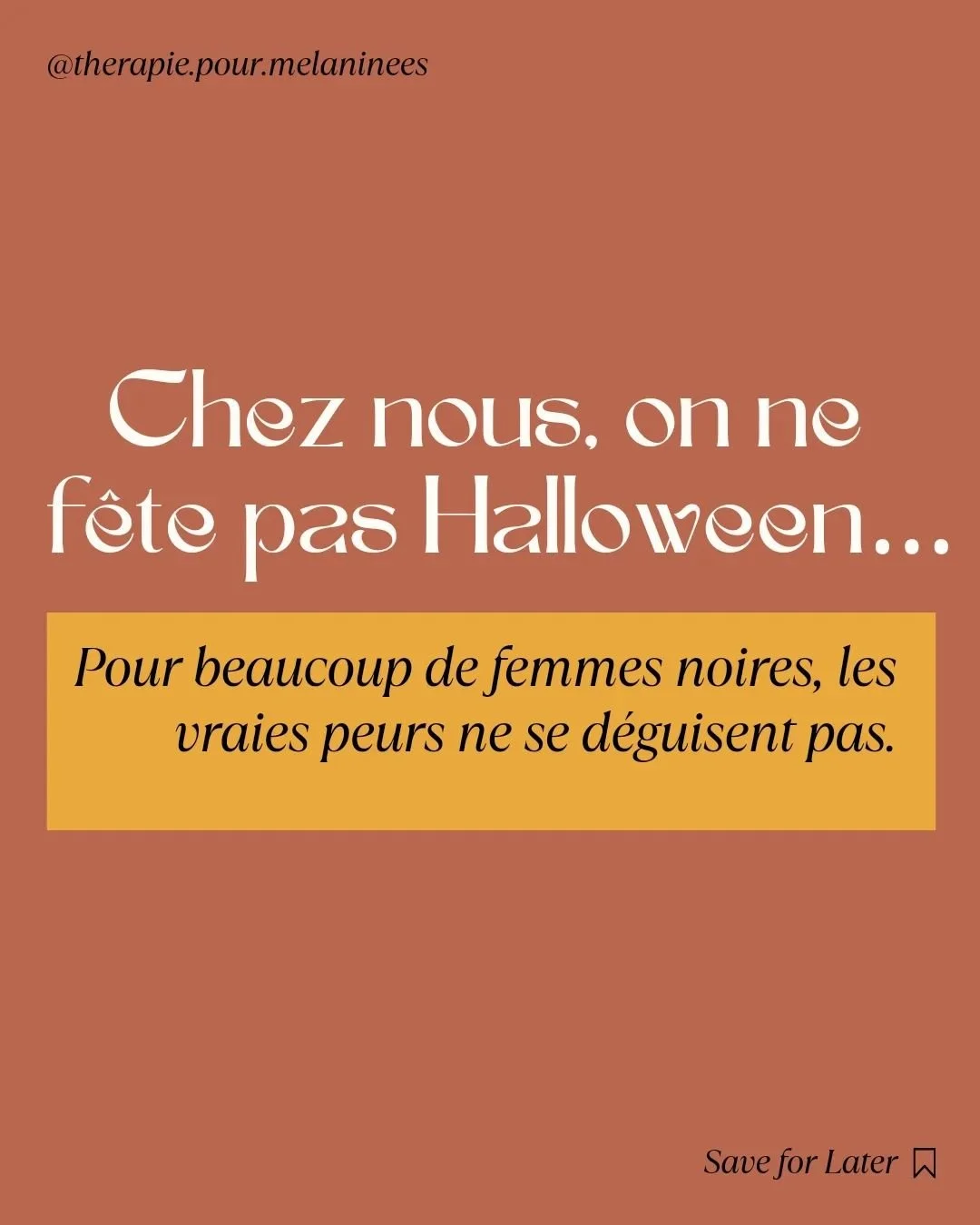 En cette p&eacute;riode d&rsquo;Halloween, nous parlons beaucoup de frayeurs&hellip; Mais pour beaucoup de femmes noires, la vraie peur n&rsquo;a rien de fictif.
 Elle se trouve dans l&rsquo;invisibilit&eacute;, les attentes oppressives, et le poids 