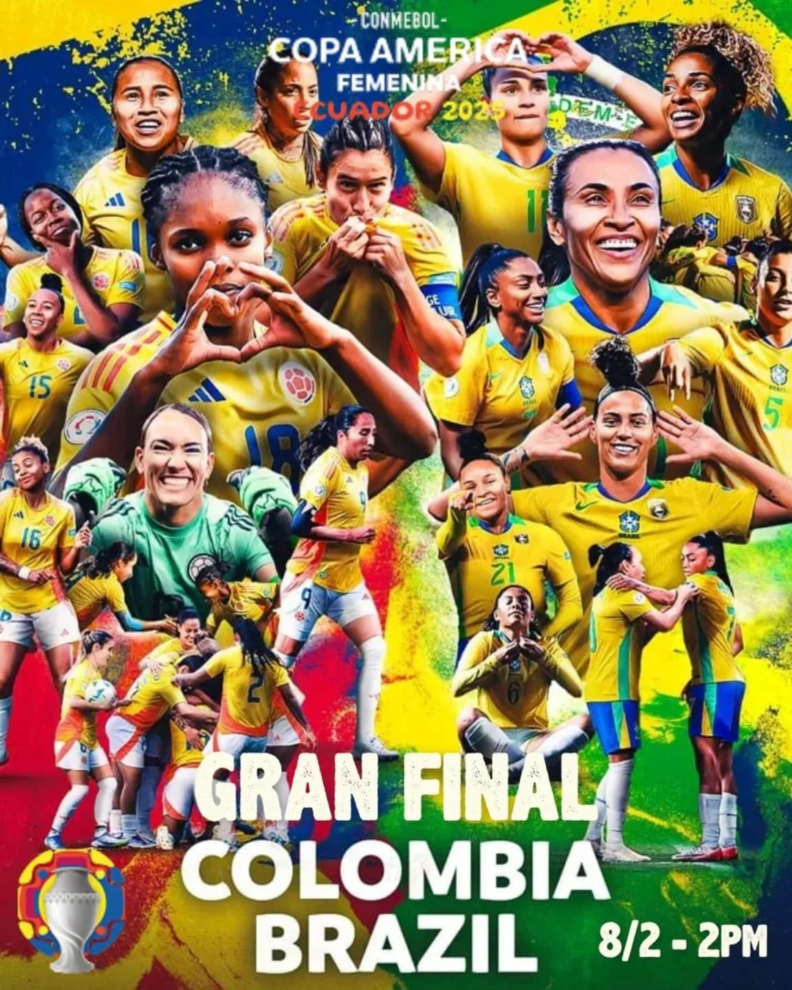 ⚽🏆🏟️ copa america 
🇨🇴🇧🇷 gran final 
🗓️ saturday aug 2 at 2pm
f&uacute;tbol and beer and tacos 🌮🌮 
.
#pasadena #futbol #final #WatchParty #colvbra #colombiabrasil