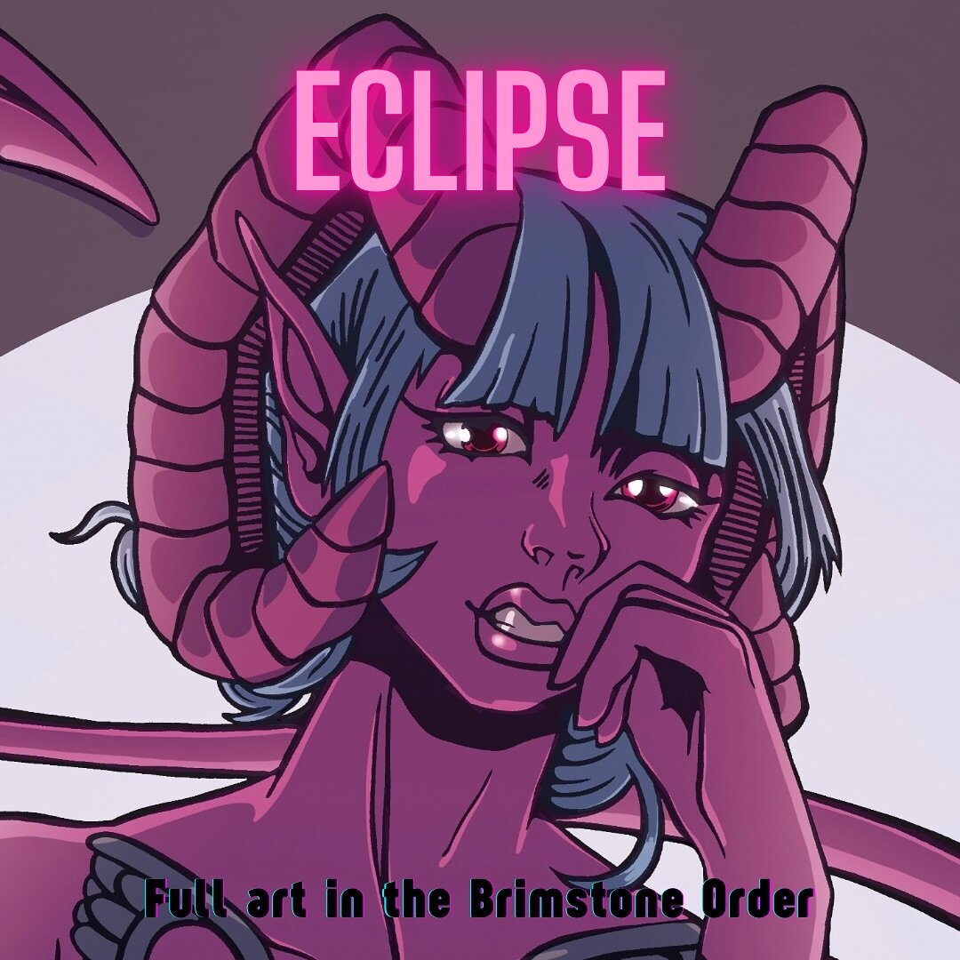 Highlighting one of my latest pinups, Eclipse, because it&rsquo;s almost Eclipse time! Who doesn&rsquo;t love horns? Of course, the piece was inspired by @zombiegogo. I gotta get this one printed in metal!

#illustration #pinup #model #modelreference