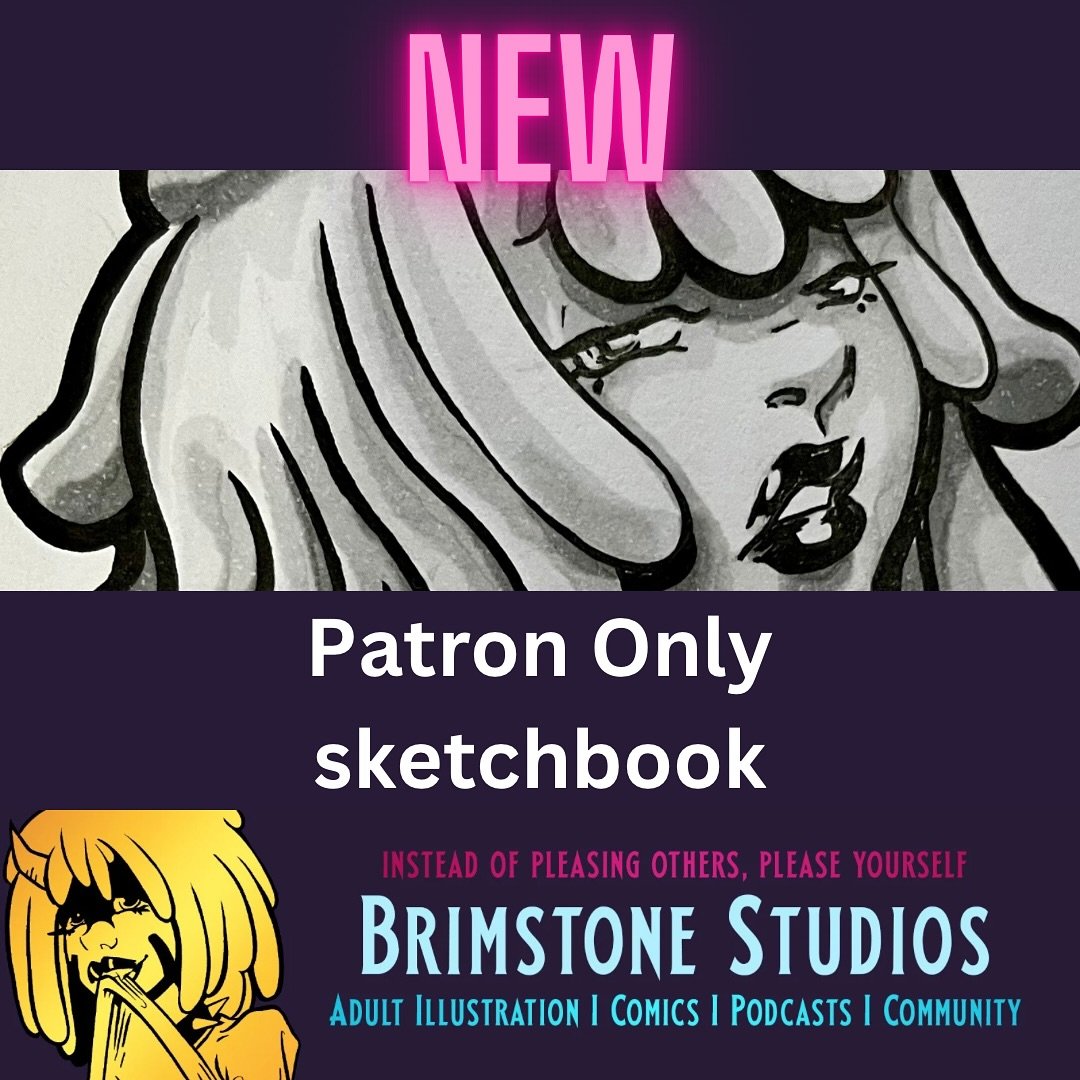 In one week, I&rsquo;ll start dropping sketches from a new sketchbook that will release ONLY to the Brimstone Order. You don&rsquo;t want to miss it!

#sketch #sketchbook #ink #grayscale #shading #drawing #illustration #goth #emo #punk #ska #gothgirl