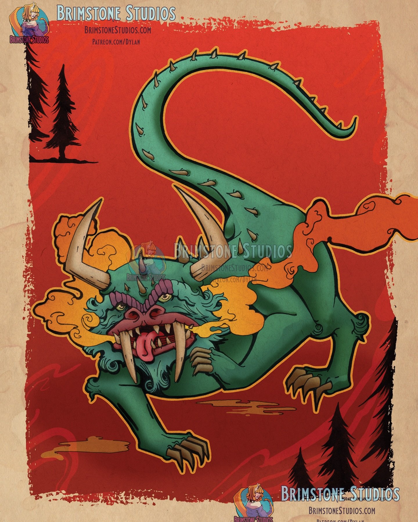 Tomorrow is it, the #Hodag Heritage Festival in the heart of Rhinelander, WI! I&rsquo;ll be illustrating a large chalk version of this new #print, of which we have a limited 15 prints! (The original is here too 😉) if you&rsquo;re in the Northwoods, 