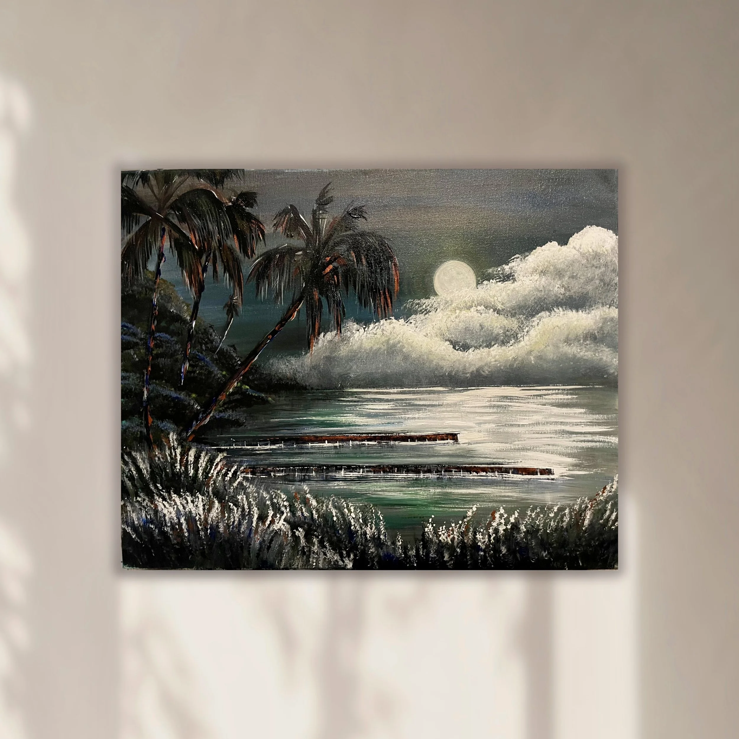 02/06 Friday AT 10:15-1:15 PM “MOONLIT SEASCAPE” ACRYLIC PAINTING WITH ZOEY ALYSSA