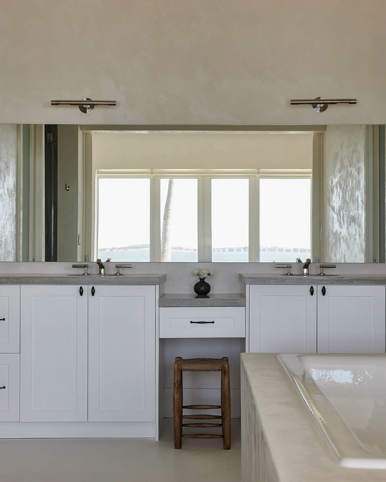 master bathroom with a view | VI project ⁣
⁣
designed &amp; styled by⁣ @juliannealexandra 
photo by @abigailmairinteriors