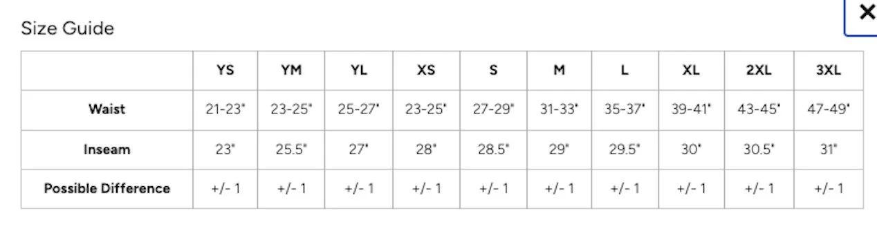 Flannel Size.jpg