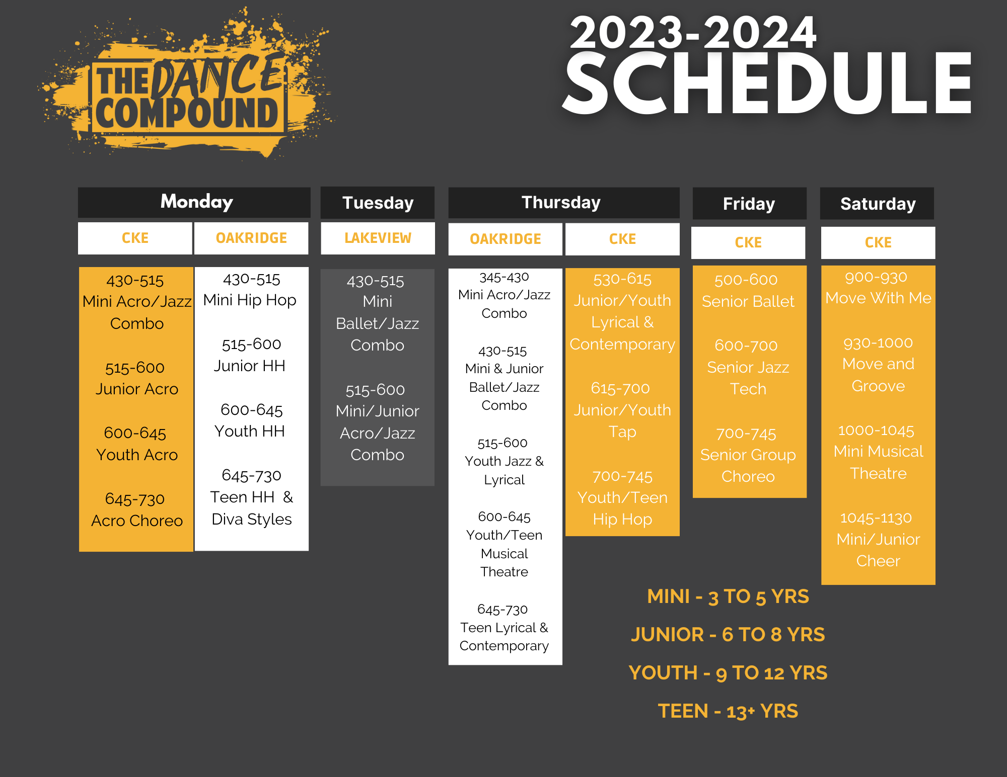 SCHEDULE — The Dance Compound