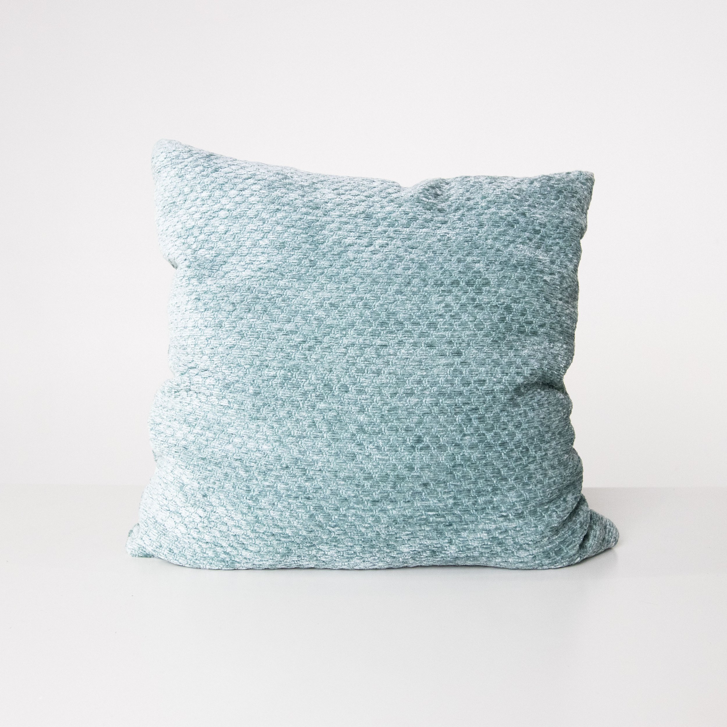 Textured Teal Honeycomb Square Pillow