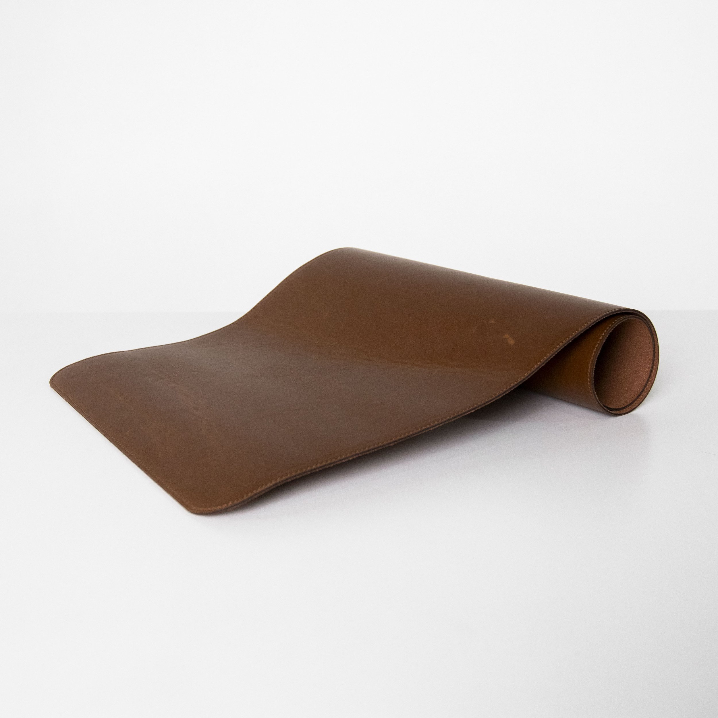 Brown Faux Leather Computer Mat