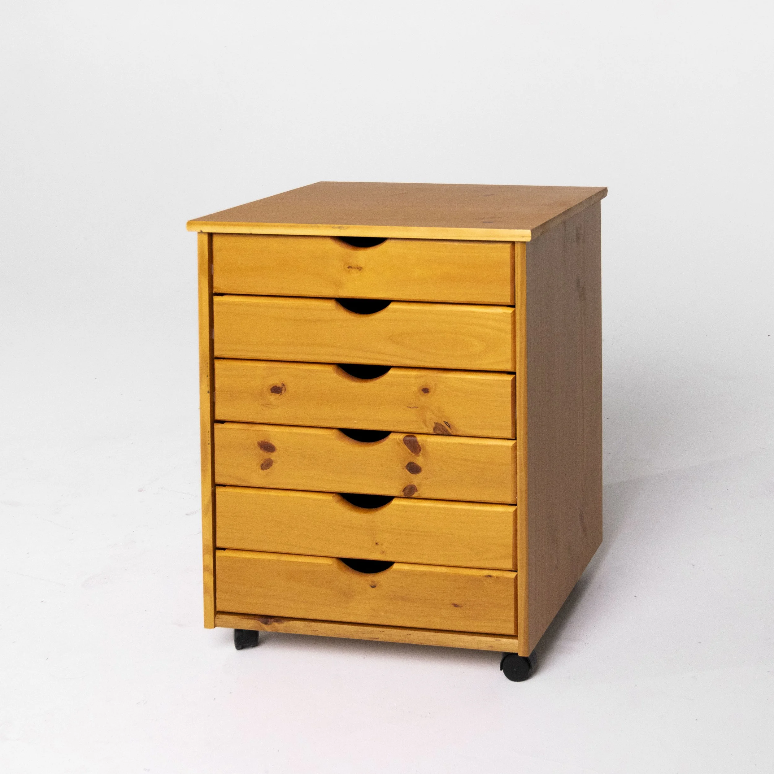 Wood Rolling Storage with Drawers