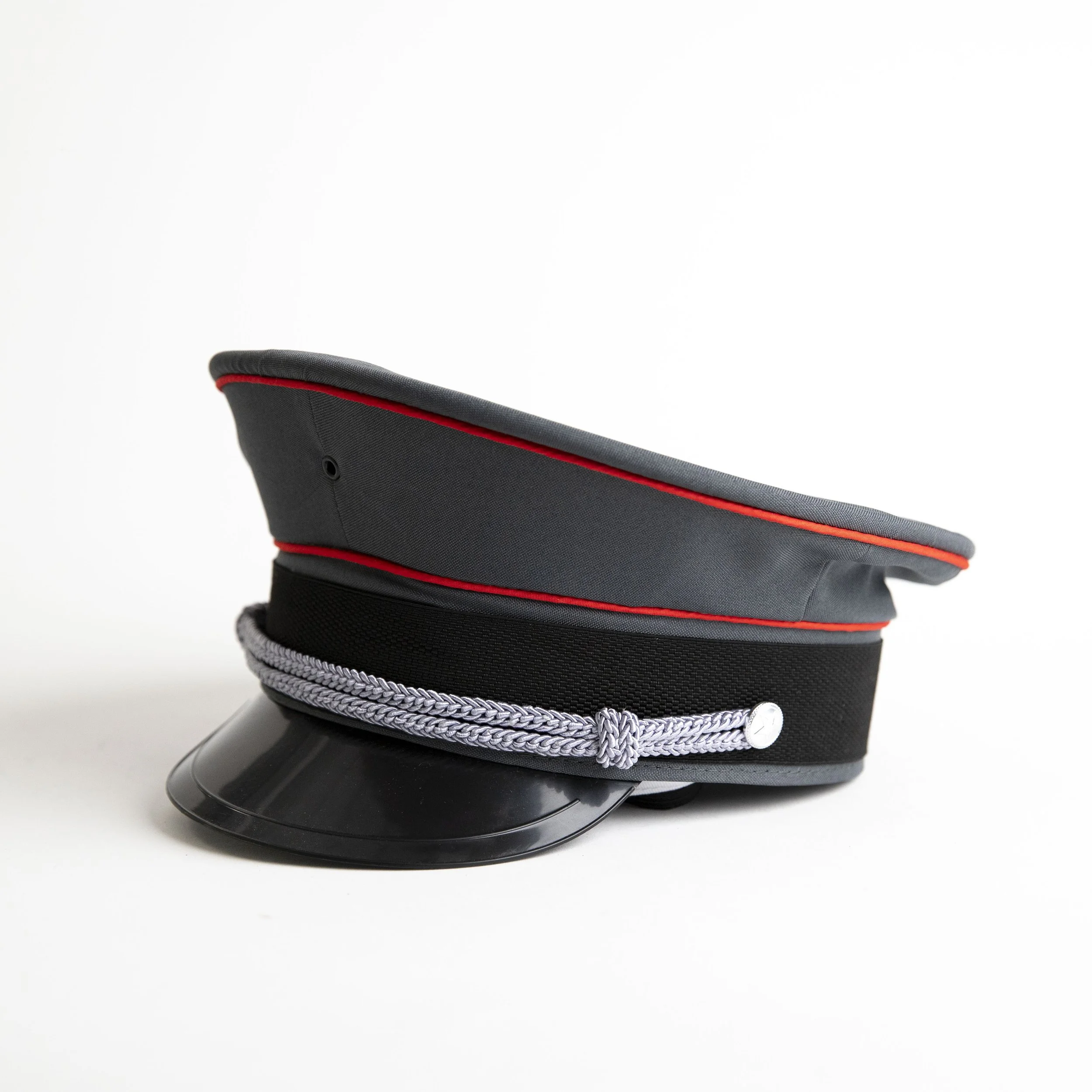 Gray/Red/Black Boat Captain Hat