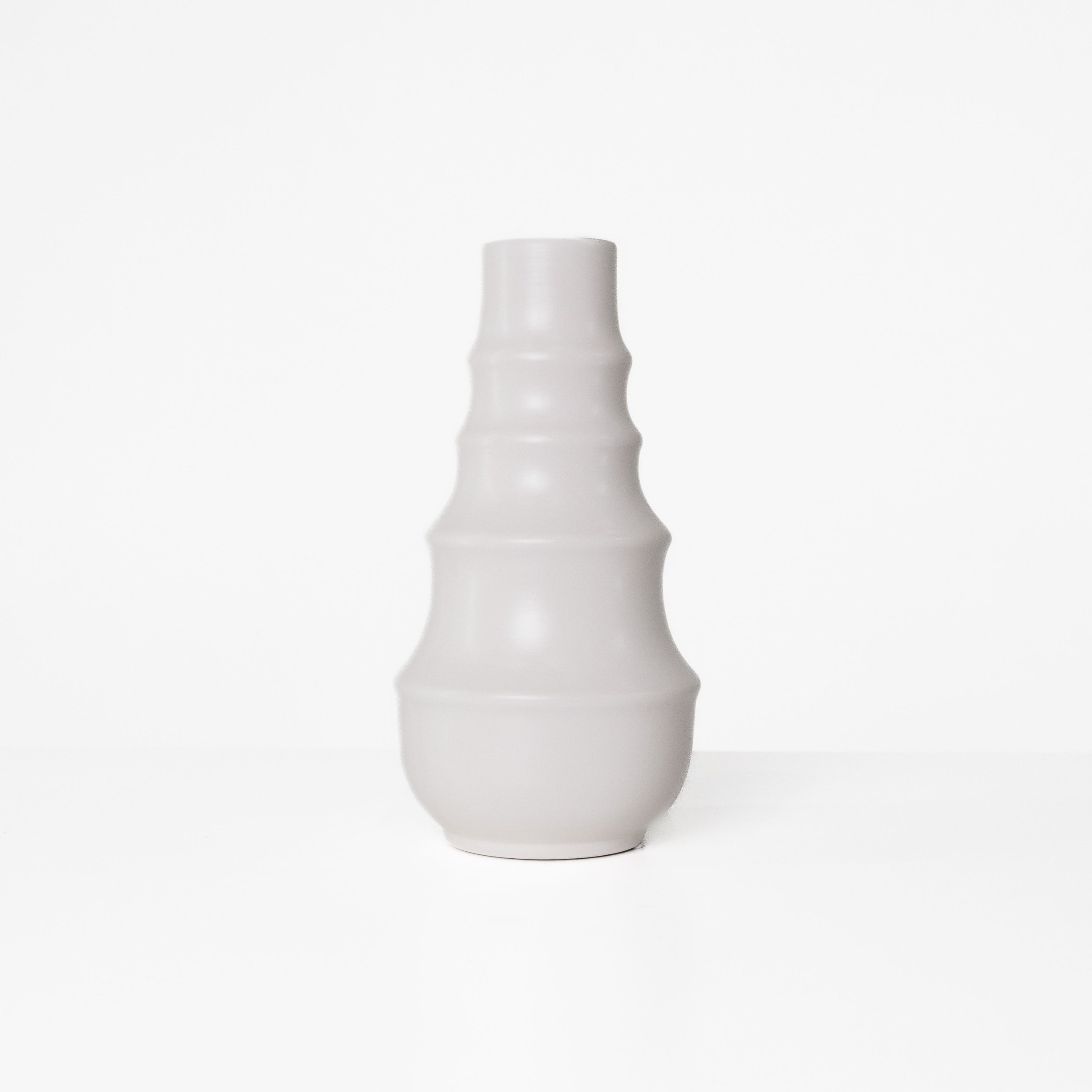 Medium White Unique Tapered Vase