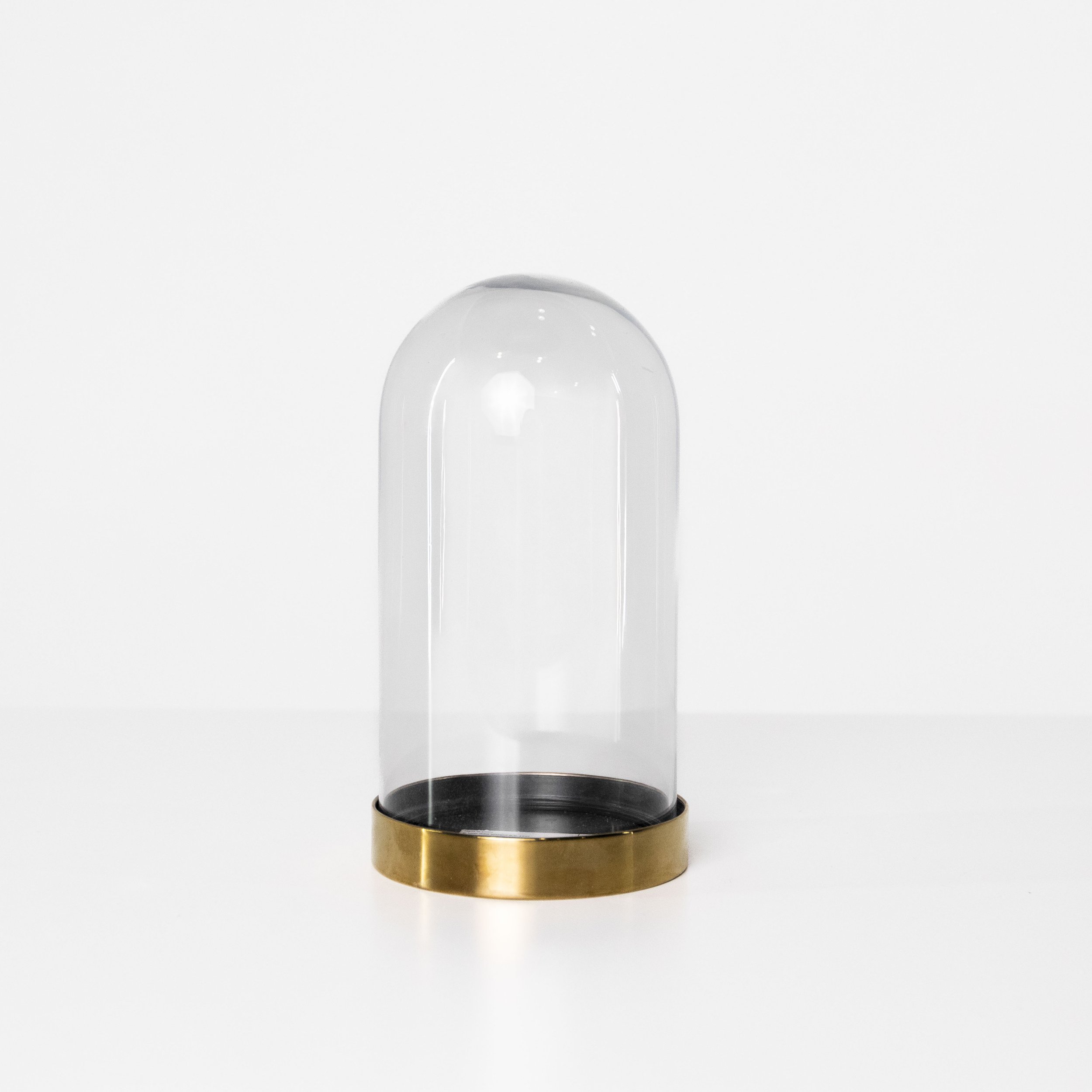 Glass Display Case with Gold Base