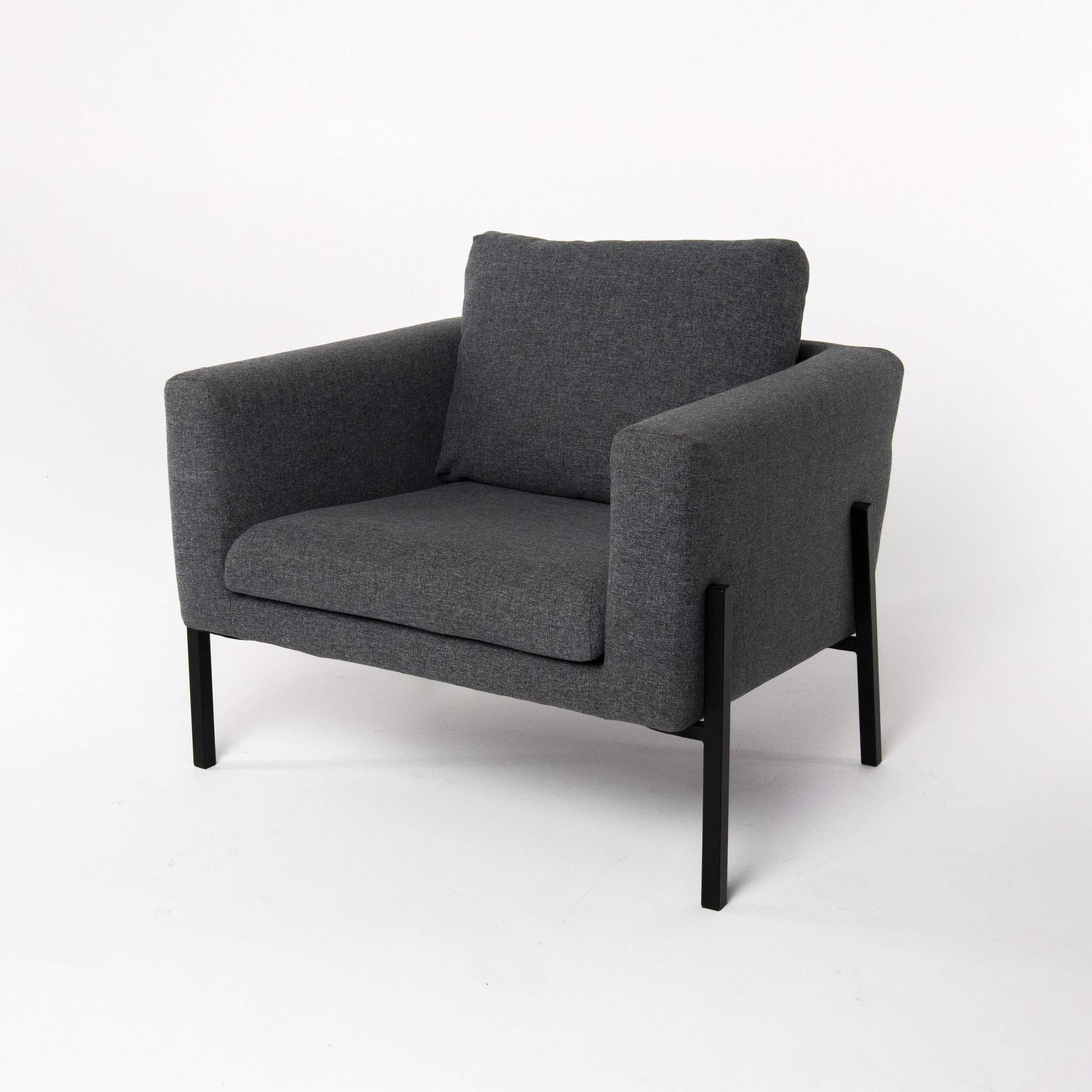 Gray Upholstered Armchair