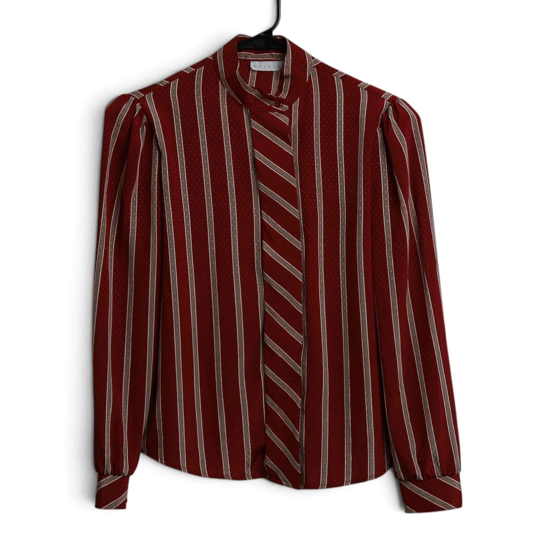 Red and Beige Striped Blouse
