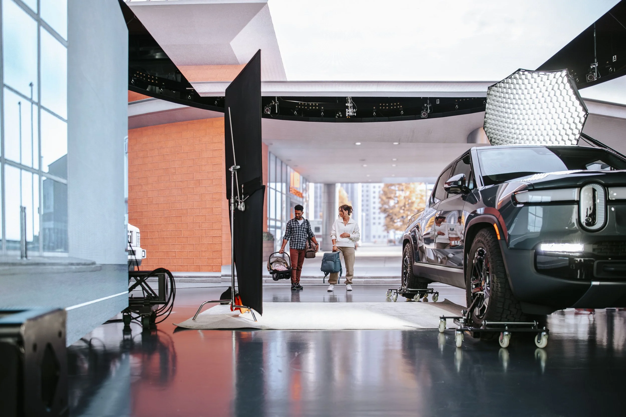Automotive commercial production filmed inside LED volume studio stage