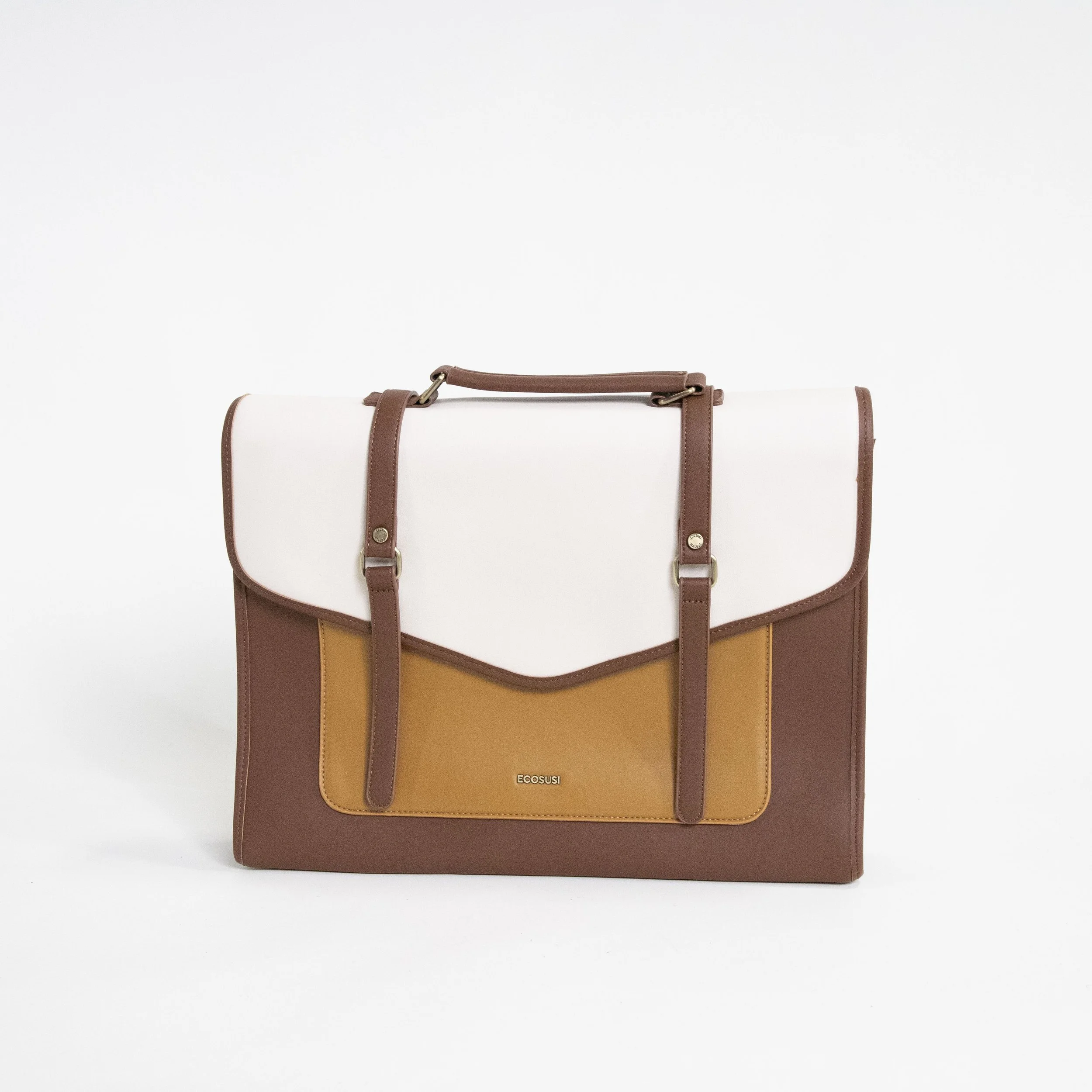 Women's Brown Creme Briefcase/Laptop Bag