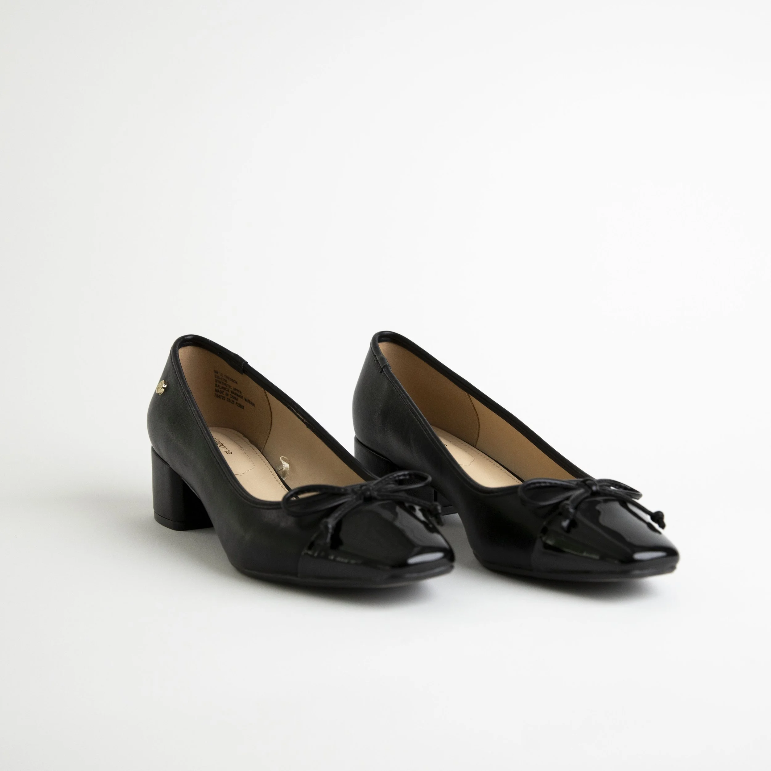 Black High Shine Block Heels