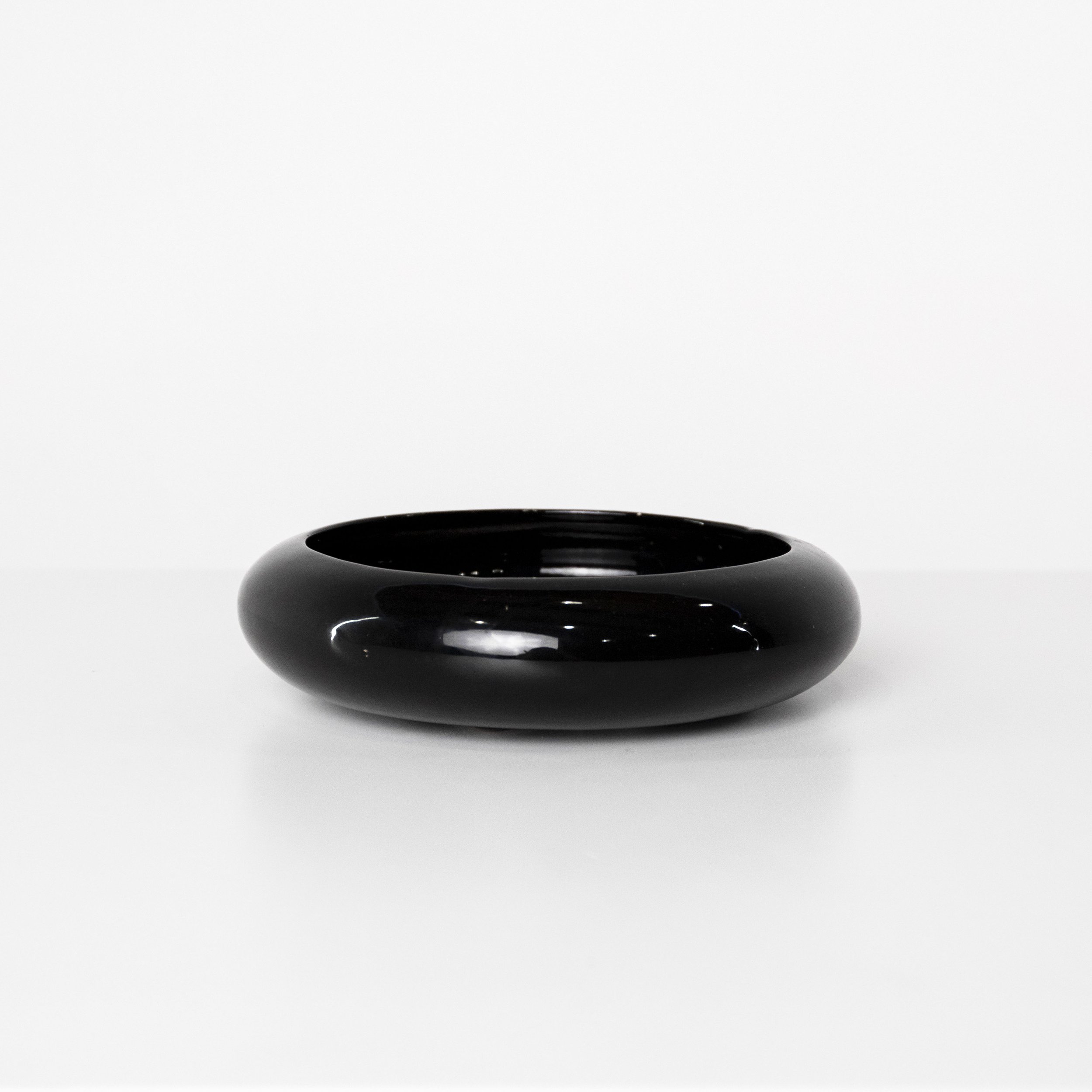 Glossy Black Shallow Planter