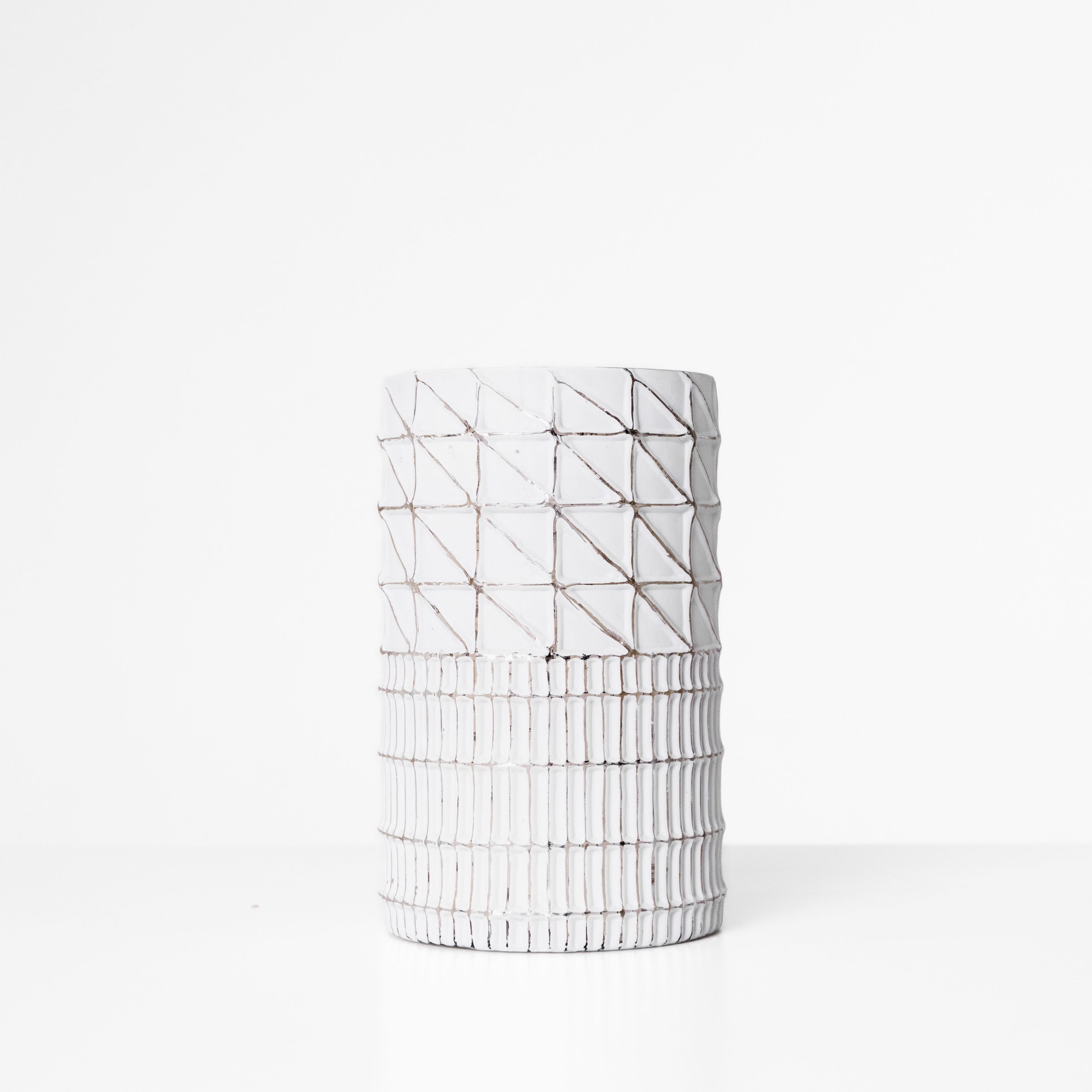 White Metallic Textured Planter