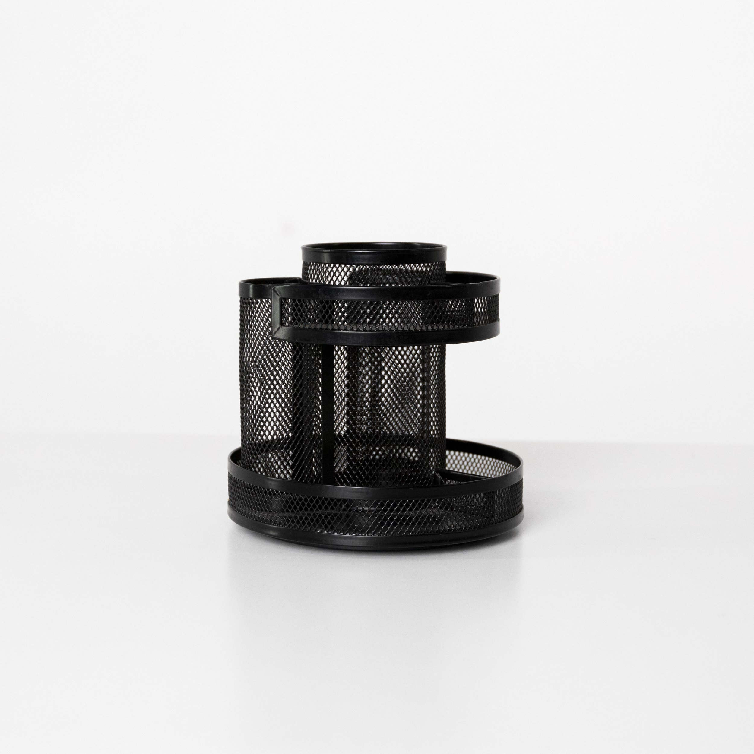 Black Rotating Metal Pen Supply Holder