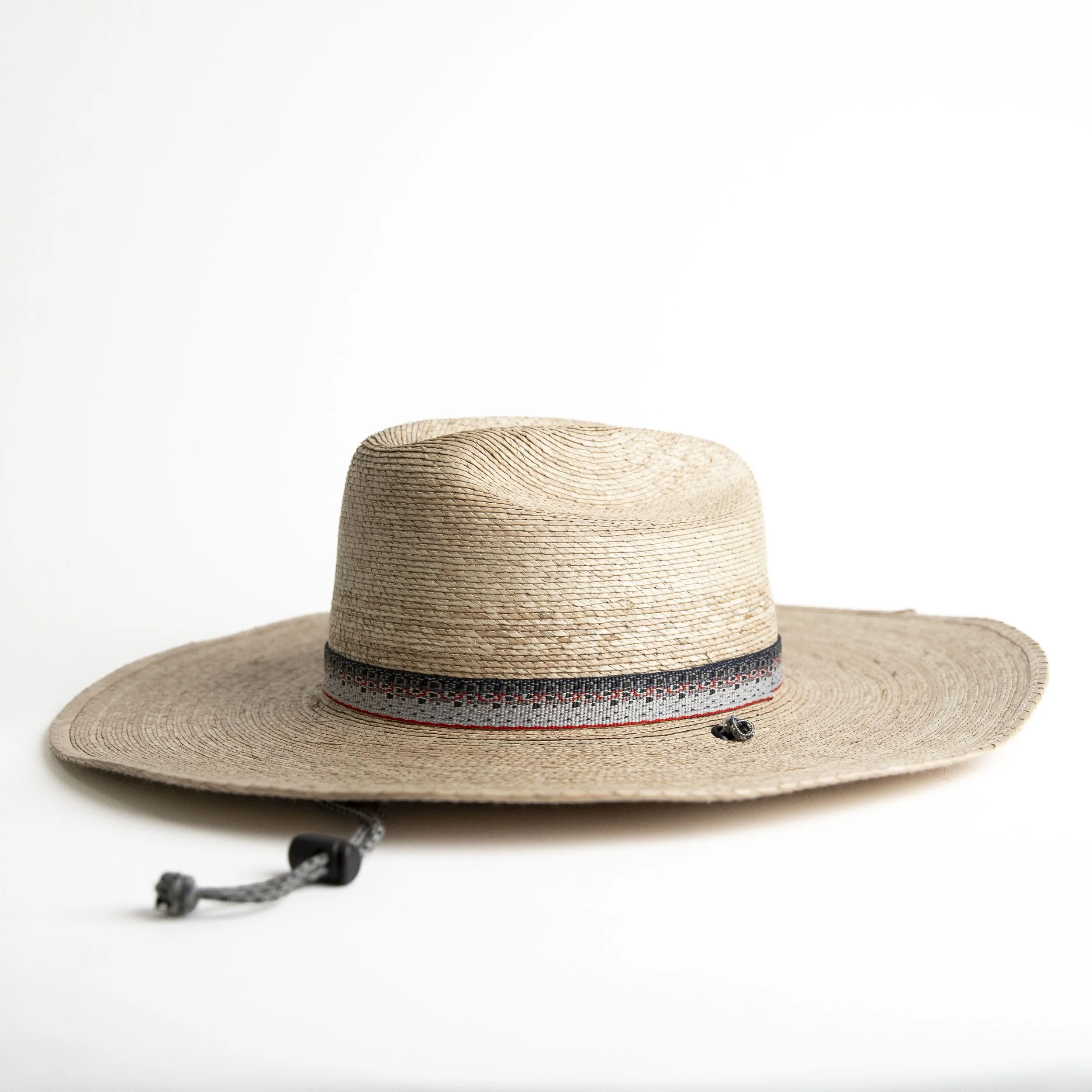 Beige Wide Brim Sunhat With Chin Strap