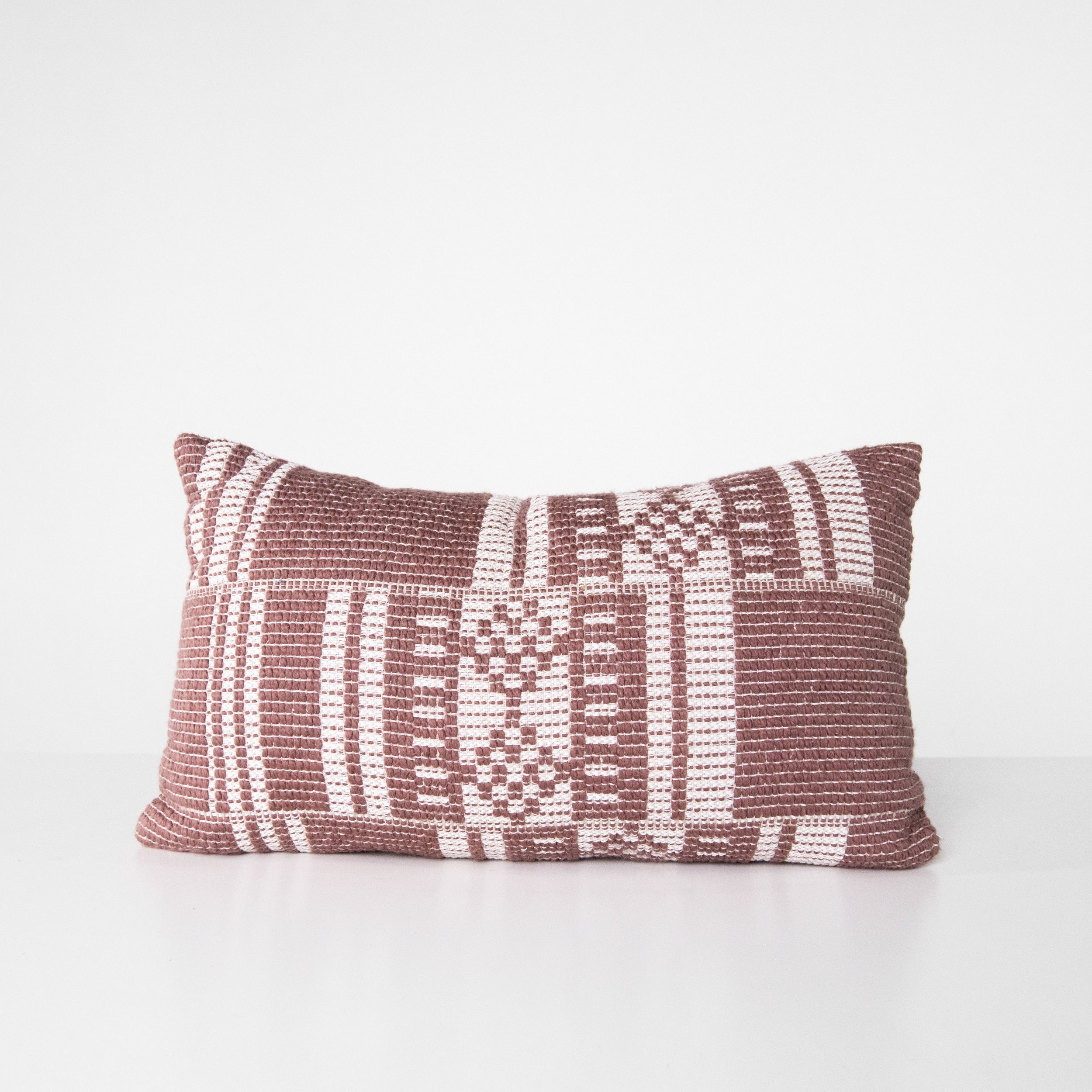Rose Pink Patterned Rectangular Pillow