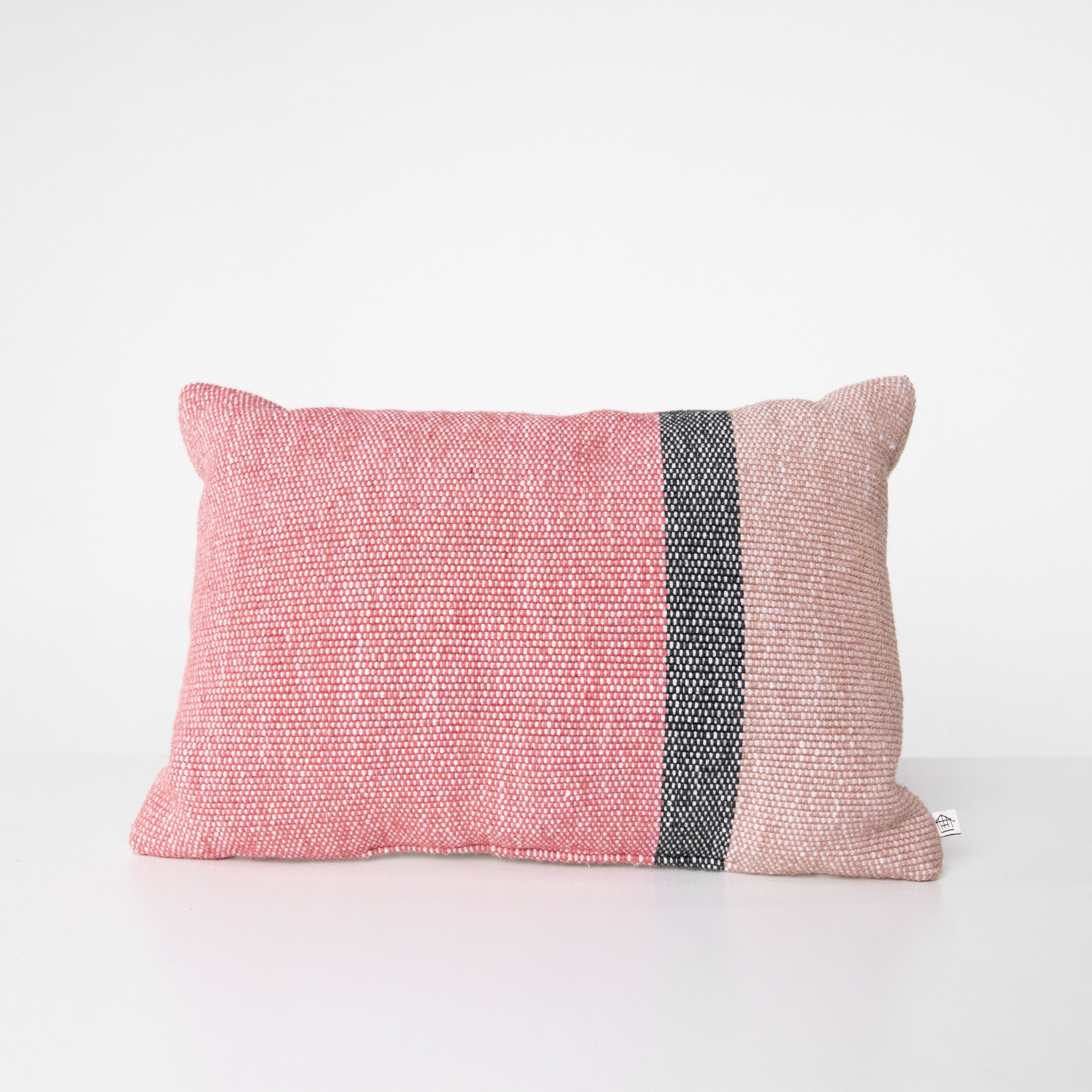 Pink Striped Rectangular Pillow