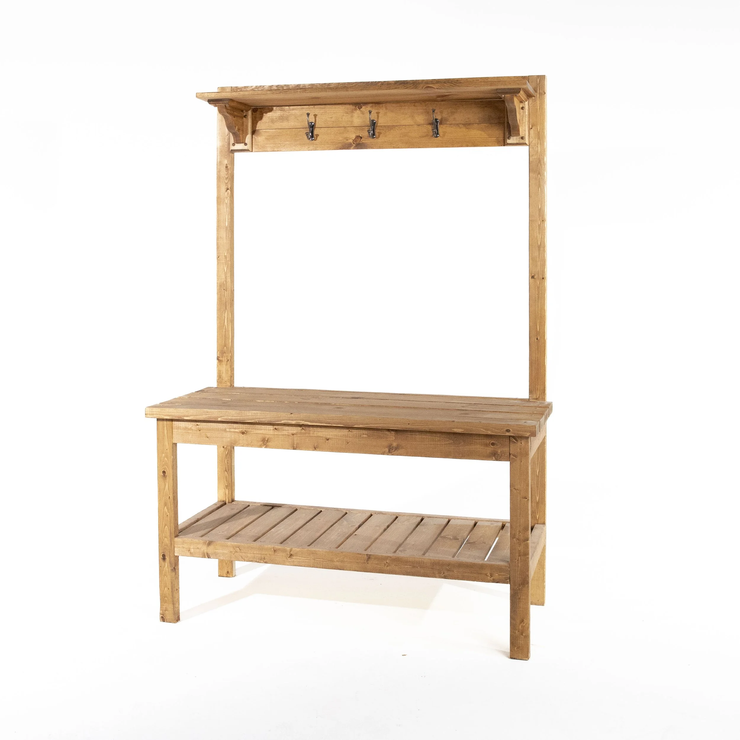Handmade Dark Wood Potting Bench