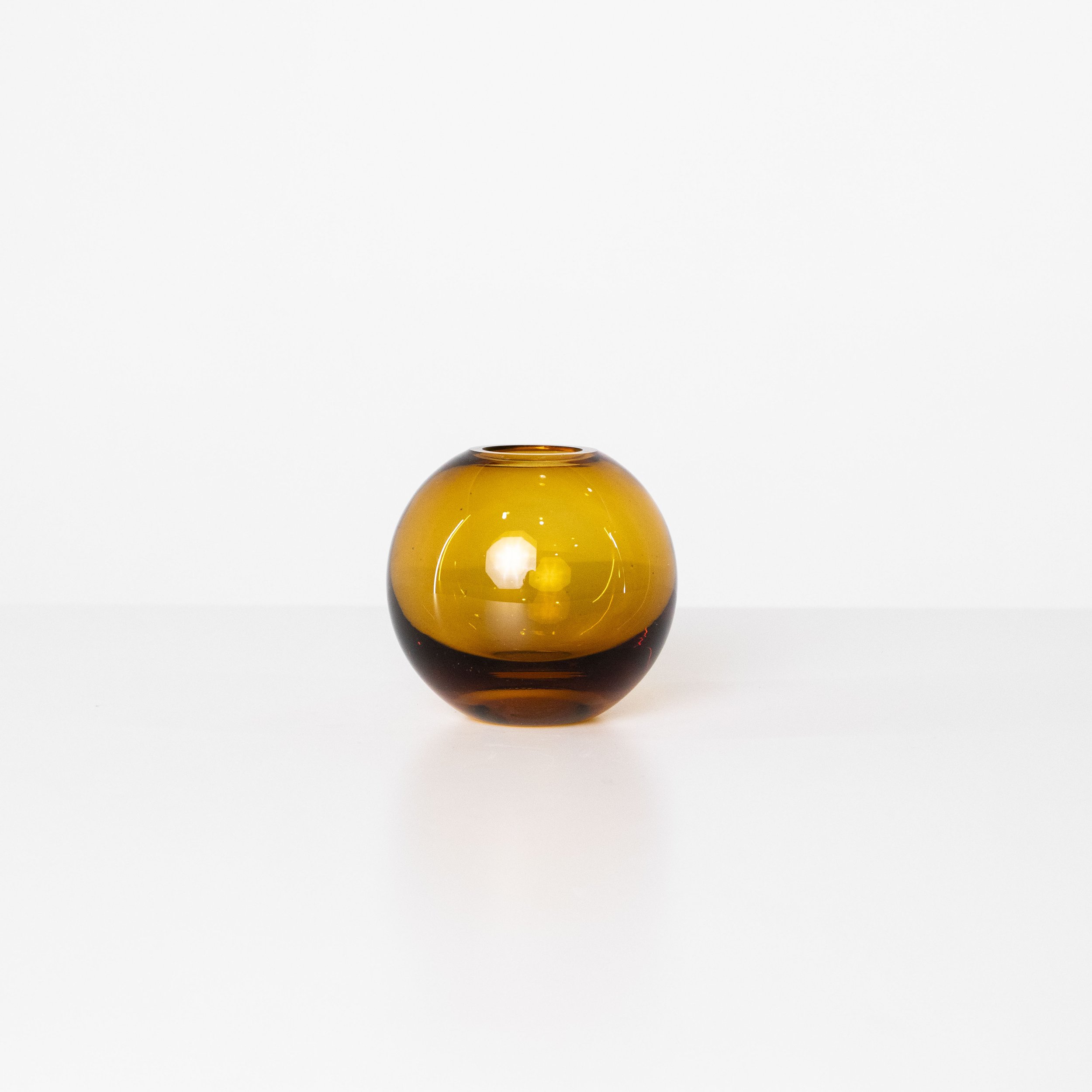 Amber Orb Bud Vase