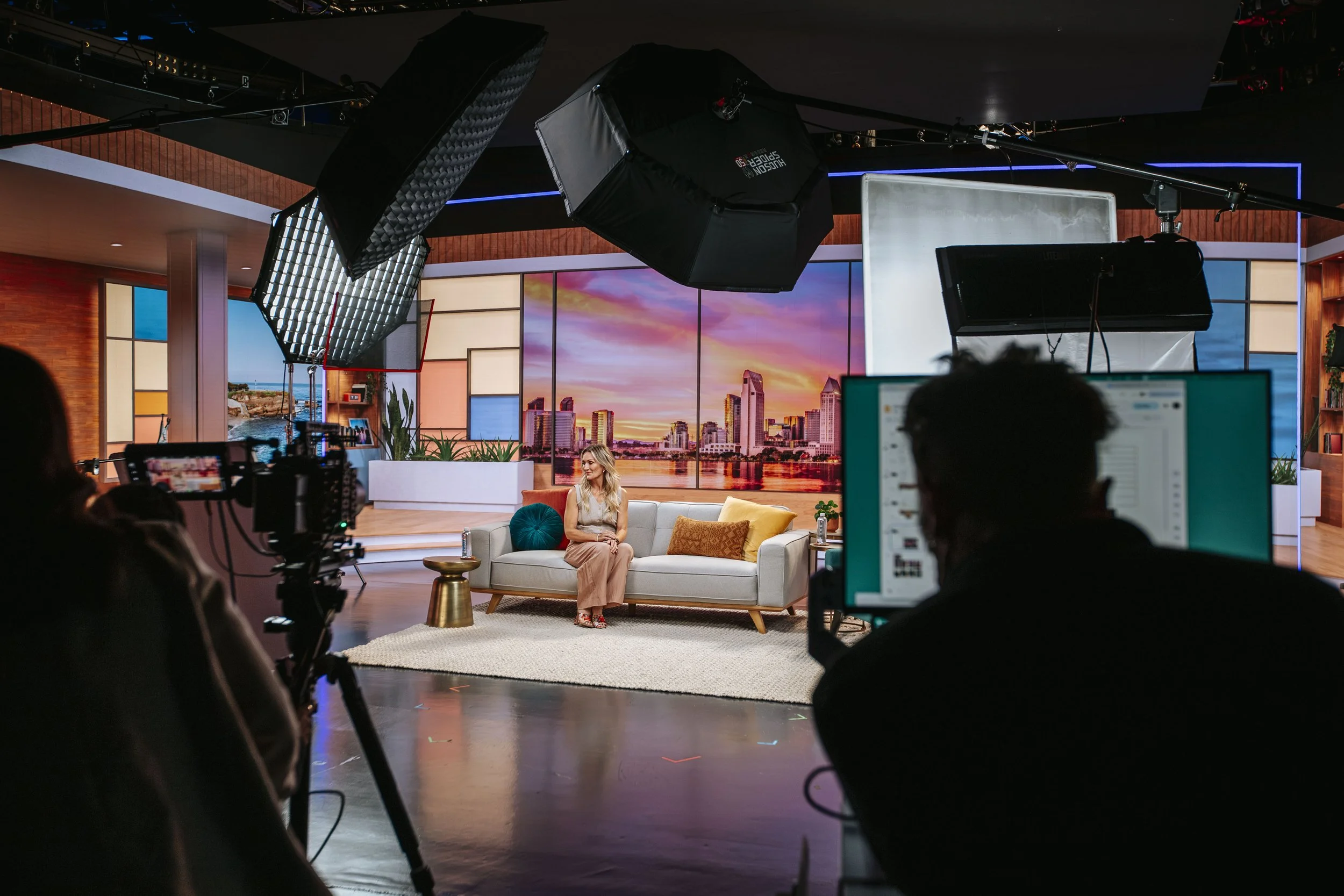 Virtual production shoot on LED volume stage at Golden Hour studio in Grand Rapids Michigan