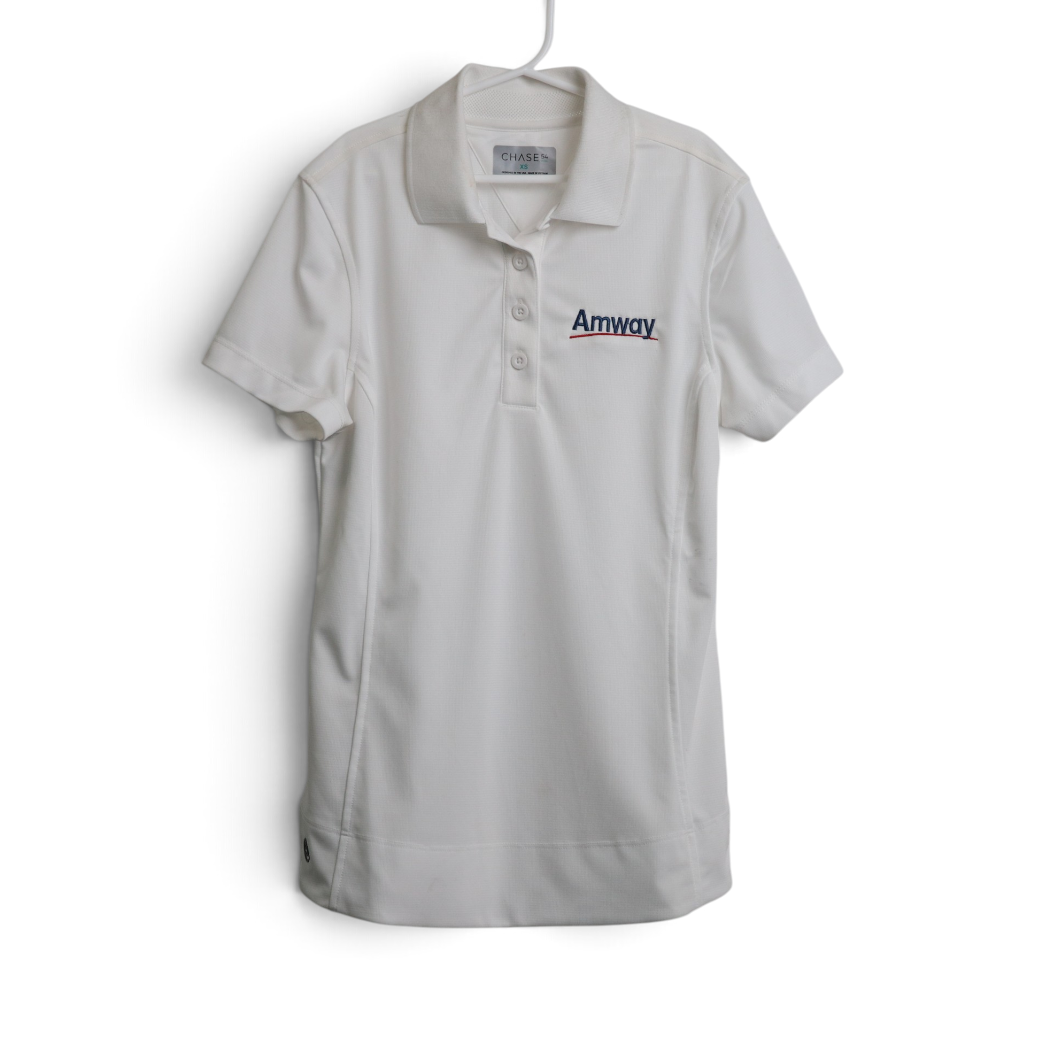 White Amway Polo