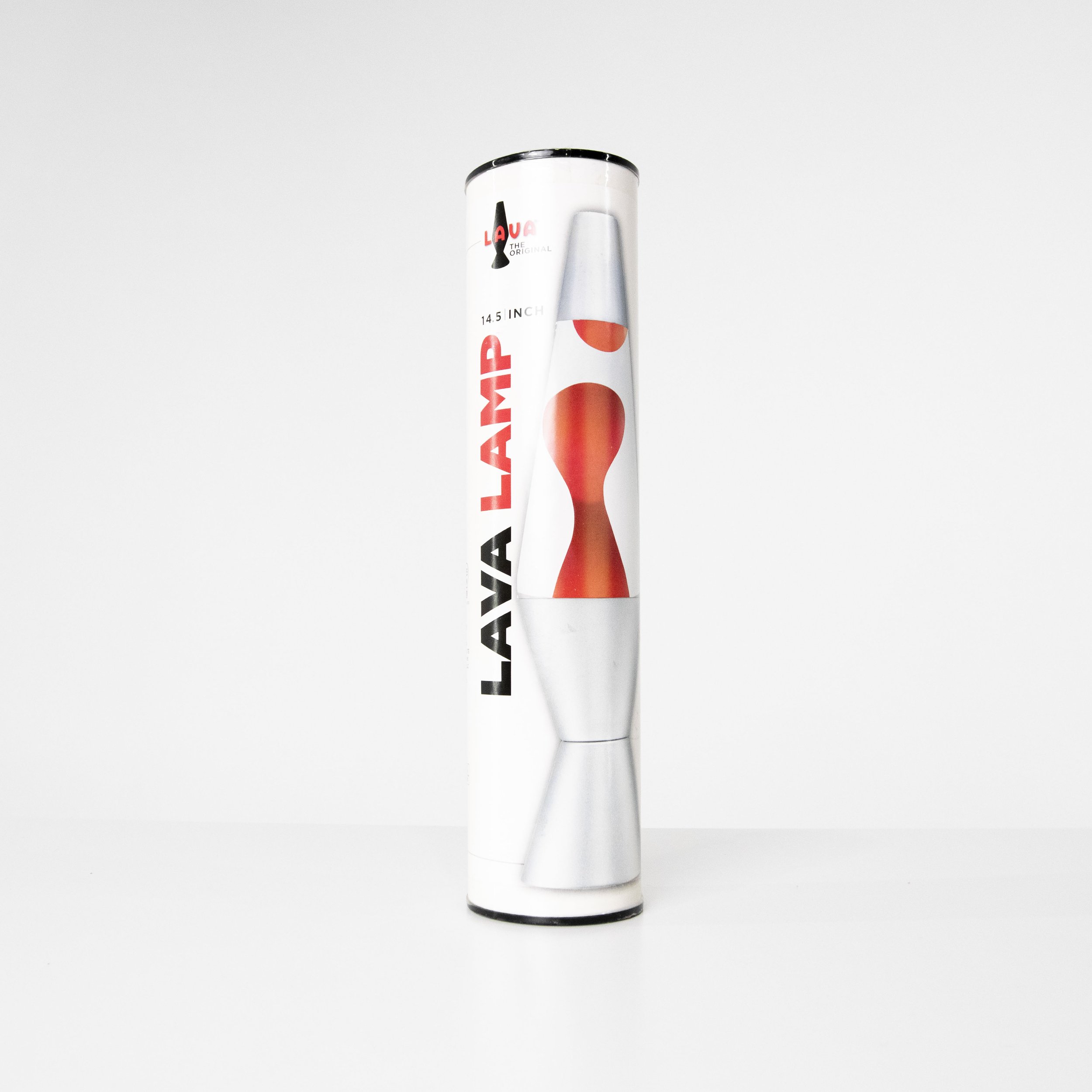 Red Lava Lamp with Silver Base