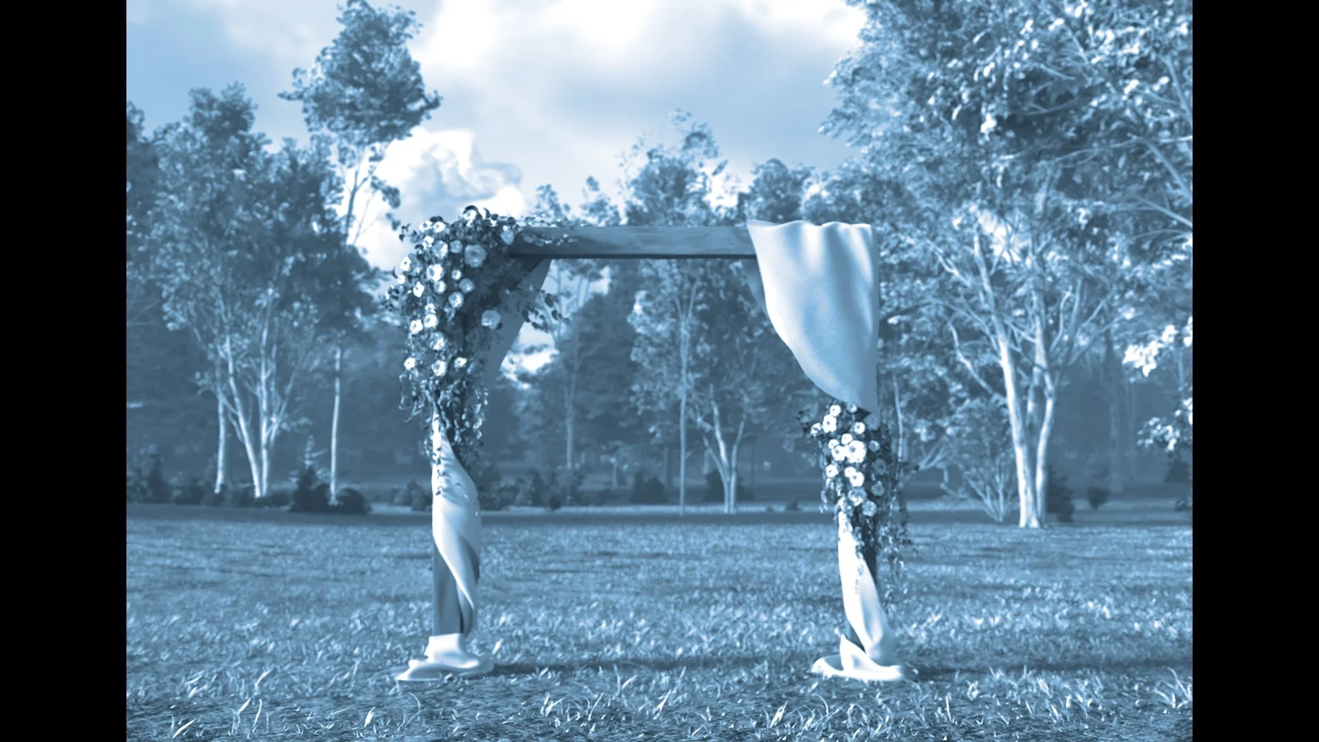 Monochromatic Outdoor Wedding