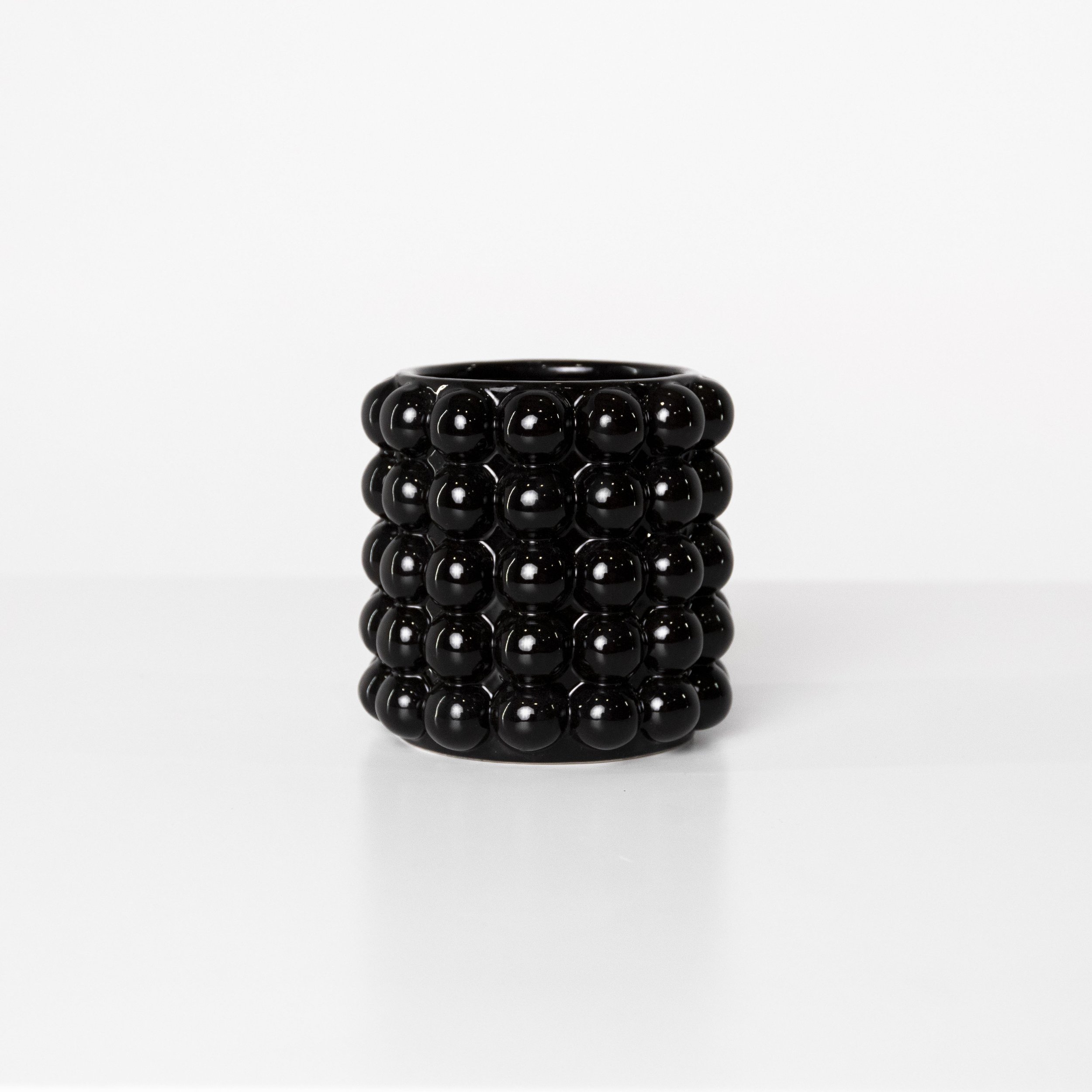 Short Black Bubble Vase