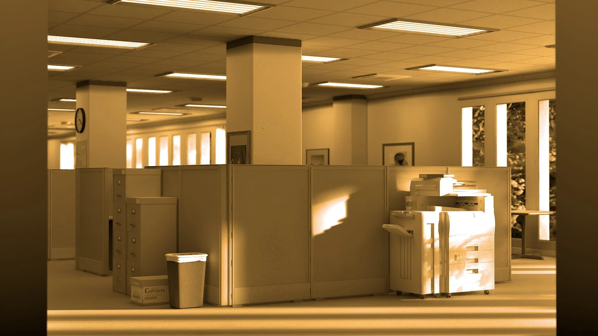 Monochromatic Yellow Office